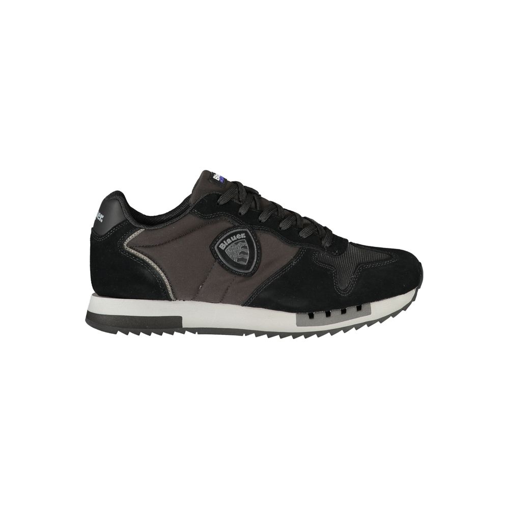 Blauer Black Polyurethane Men Sneaker | Regal Royce