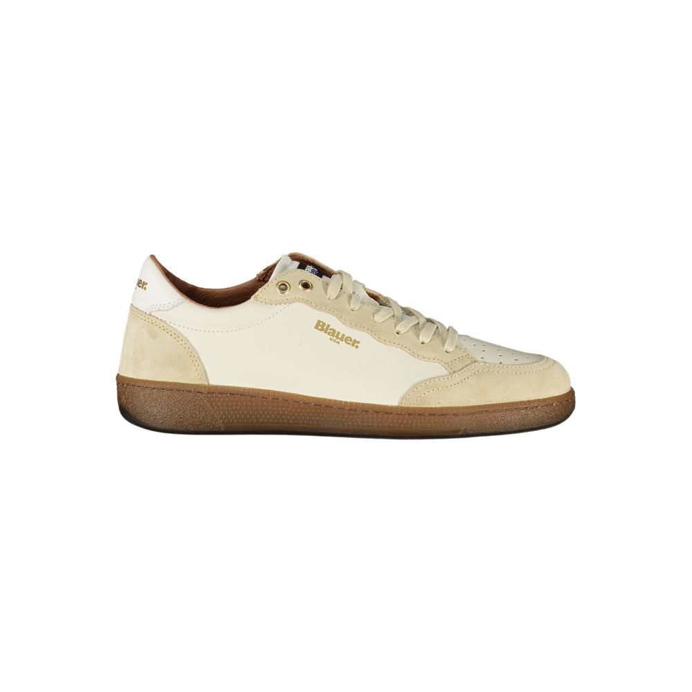 Blauer White Leather Men Sneaker | Regal Royce