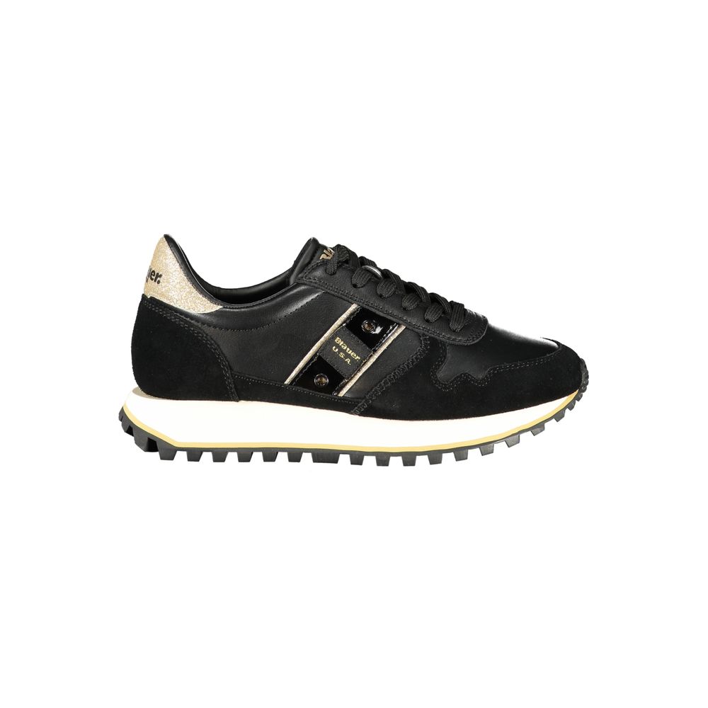 Blauer Black Leather Women Sneaker | Regal Royce