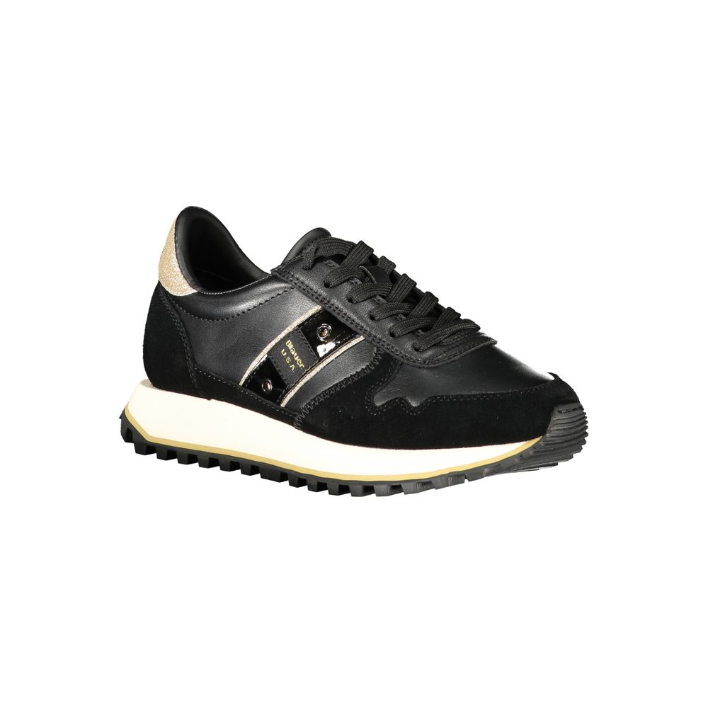 Blauer Black Leather Women Sneaker | Regal Royce