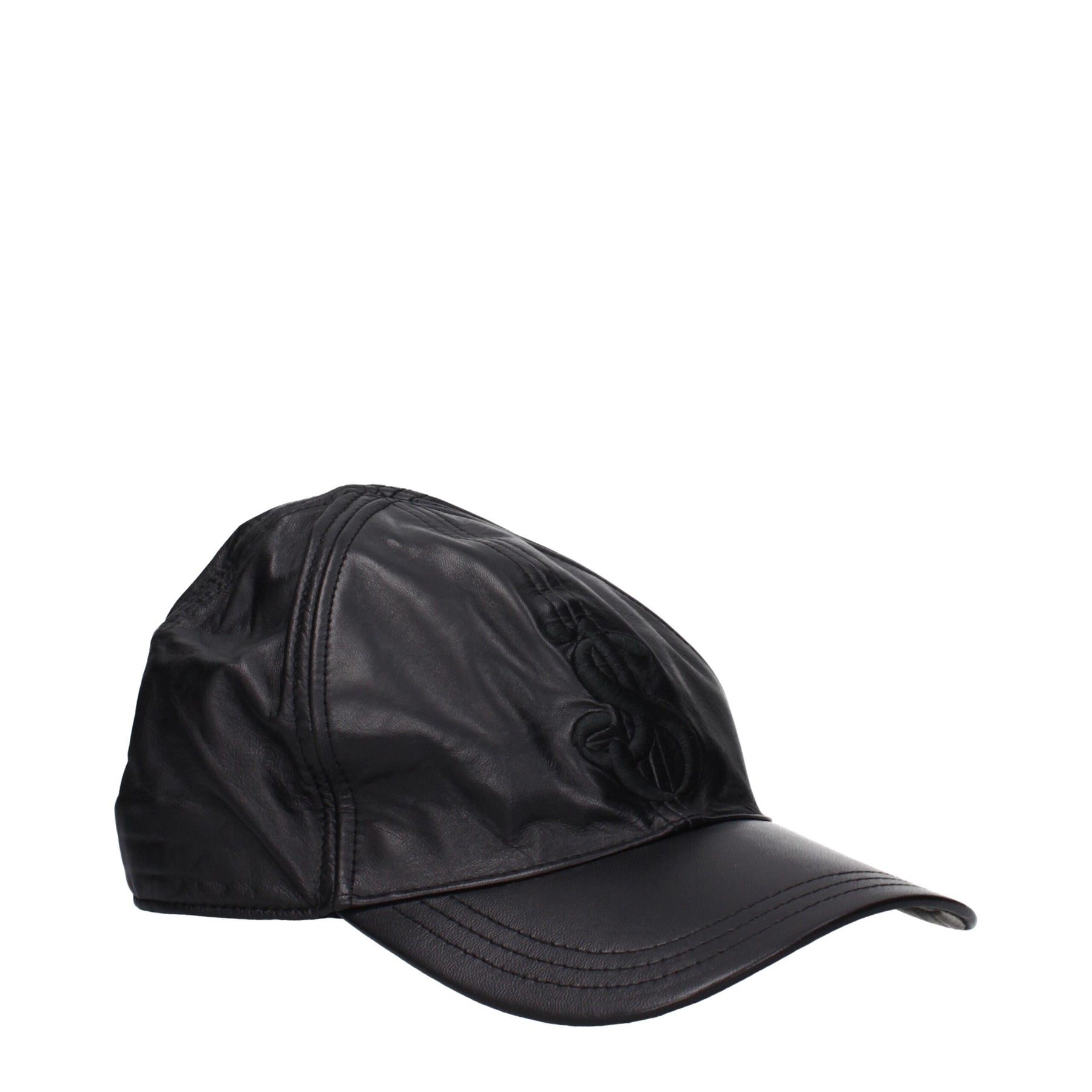 Jil Sander Black Leather Cap (Baseball Hat) | Regal Royce