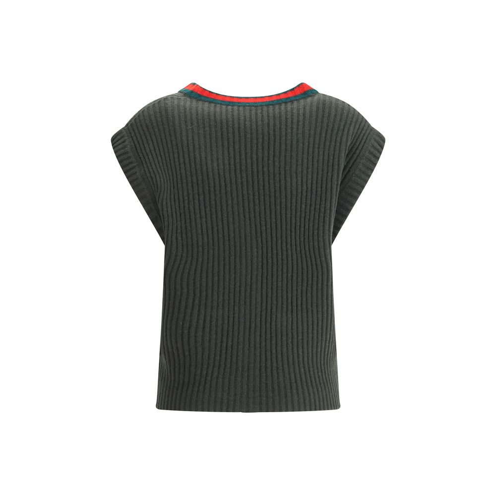 Gucci Bicolor Wool Sleeveles Sweater | Regal Royce