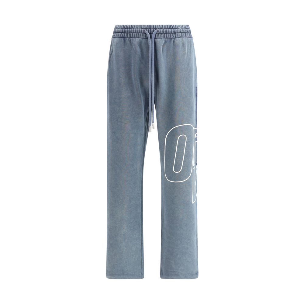 Off-White Blue Cotton Joggers (Workout Pants) | Regal Royce