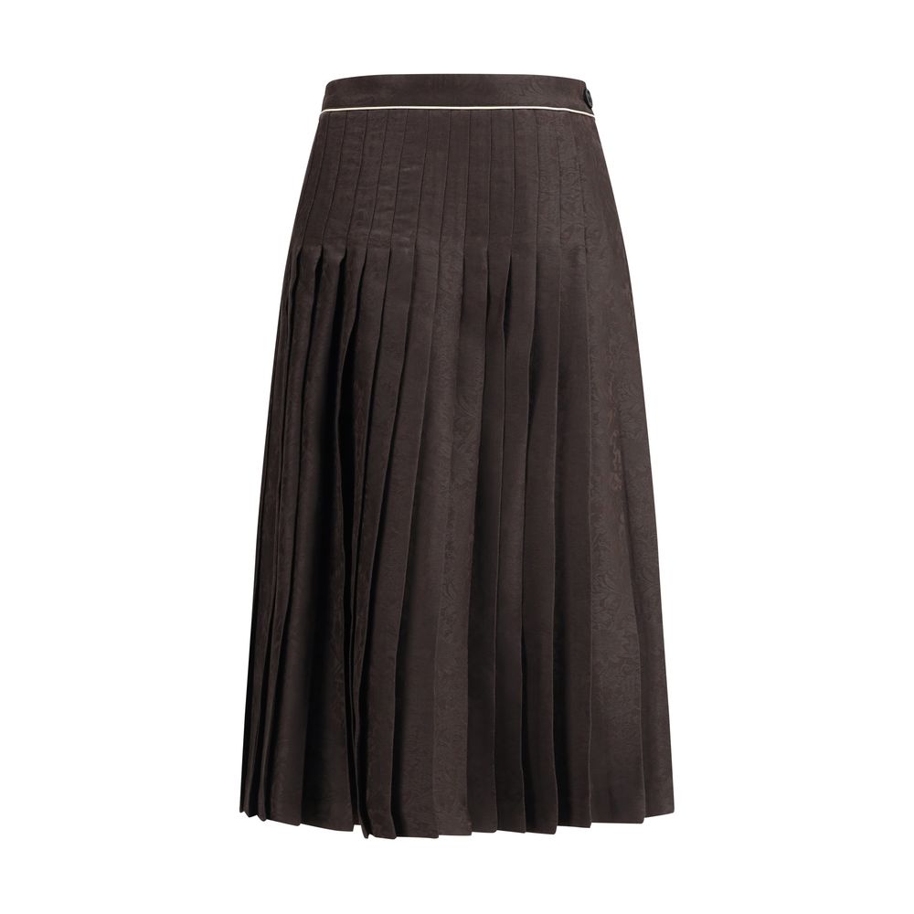 Burberry Brown Silk Midi Skirt | Regal Royce