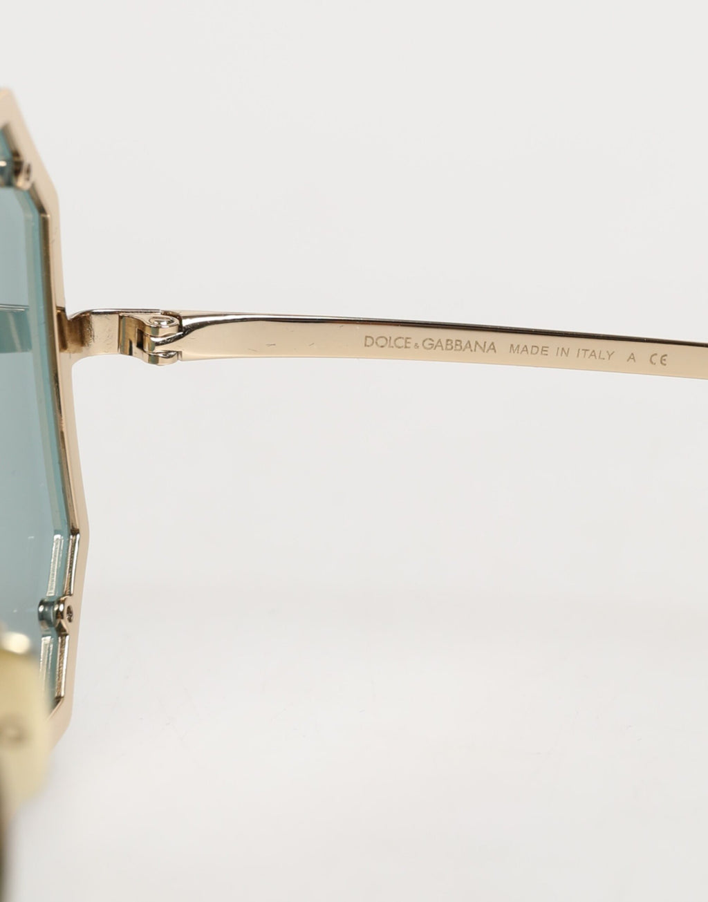 Dolce & Gabbana DG2216 Gold Square Frame Green Lens Shades Sunglasses