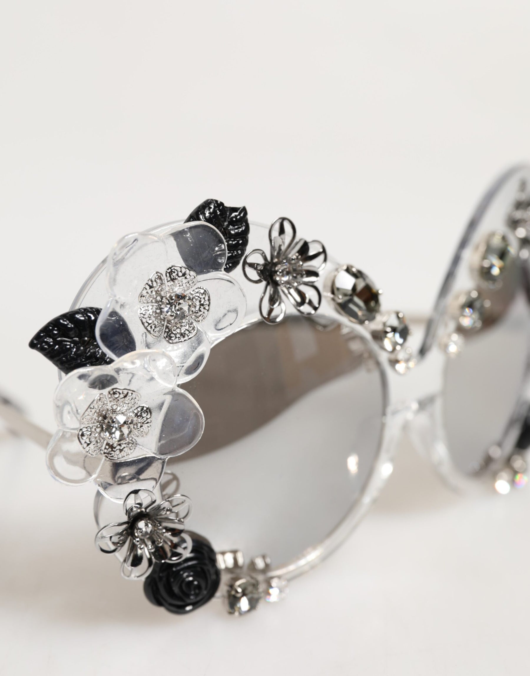 Dolce & Gabbana Transparent DG4292 Round Crystal Flowers Sunglasses | Regal Royce