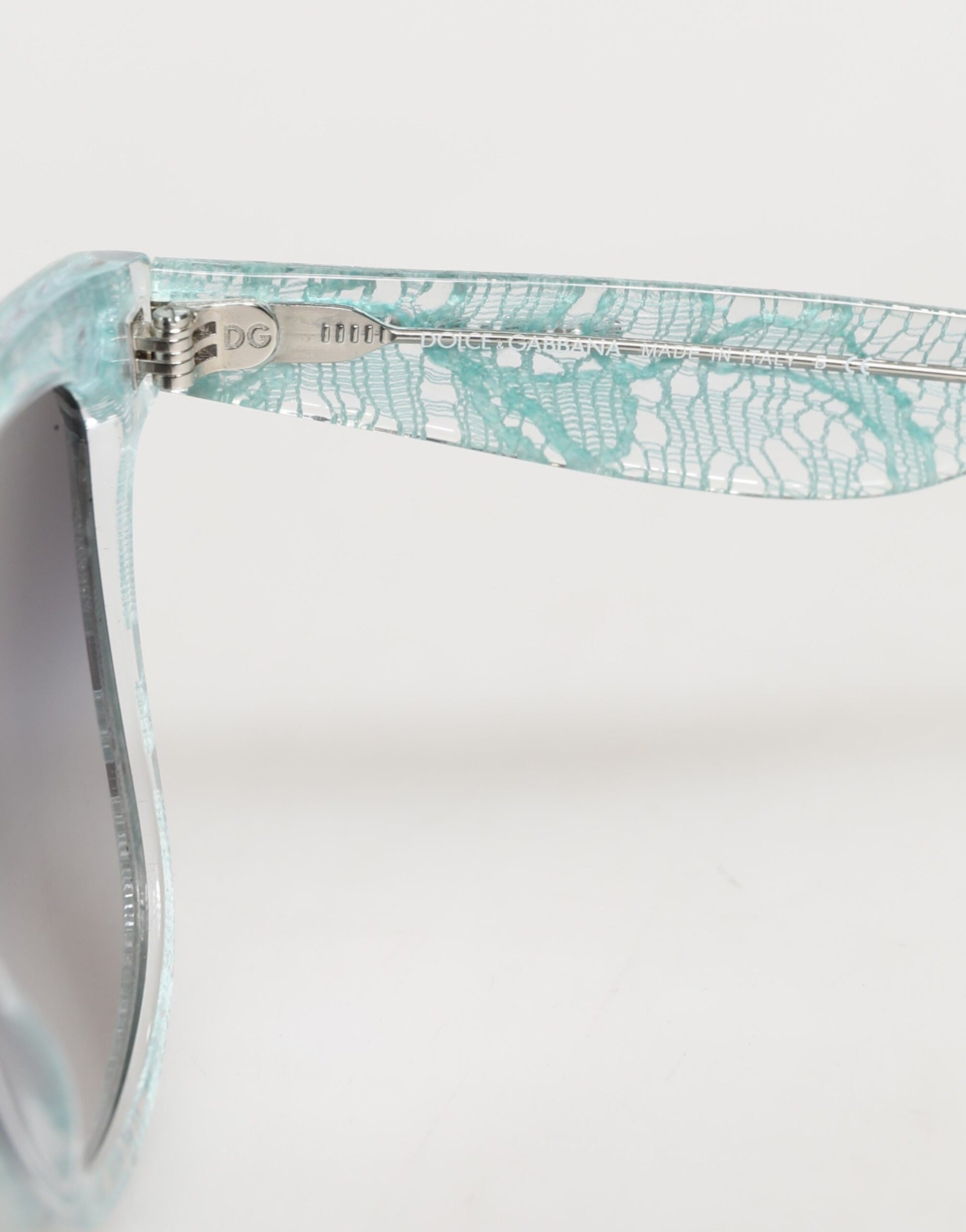 Dolce & Gabbana DG4190 Blue Lace Acetate Rectangle Shades Sunglasses