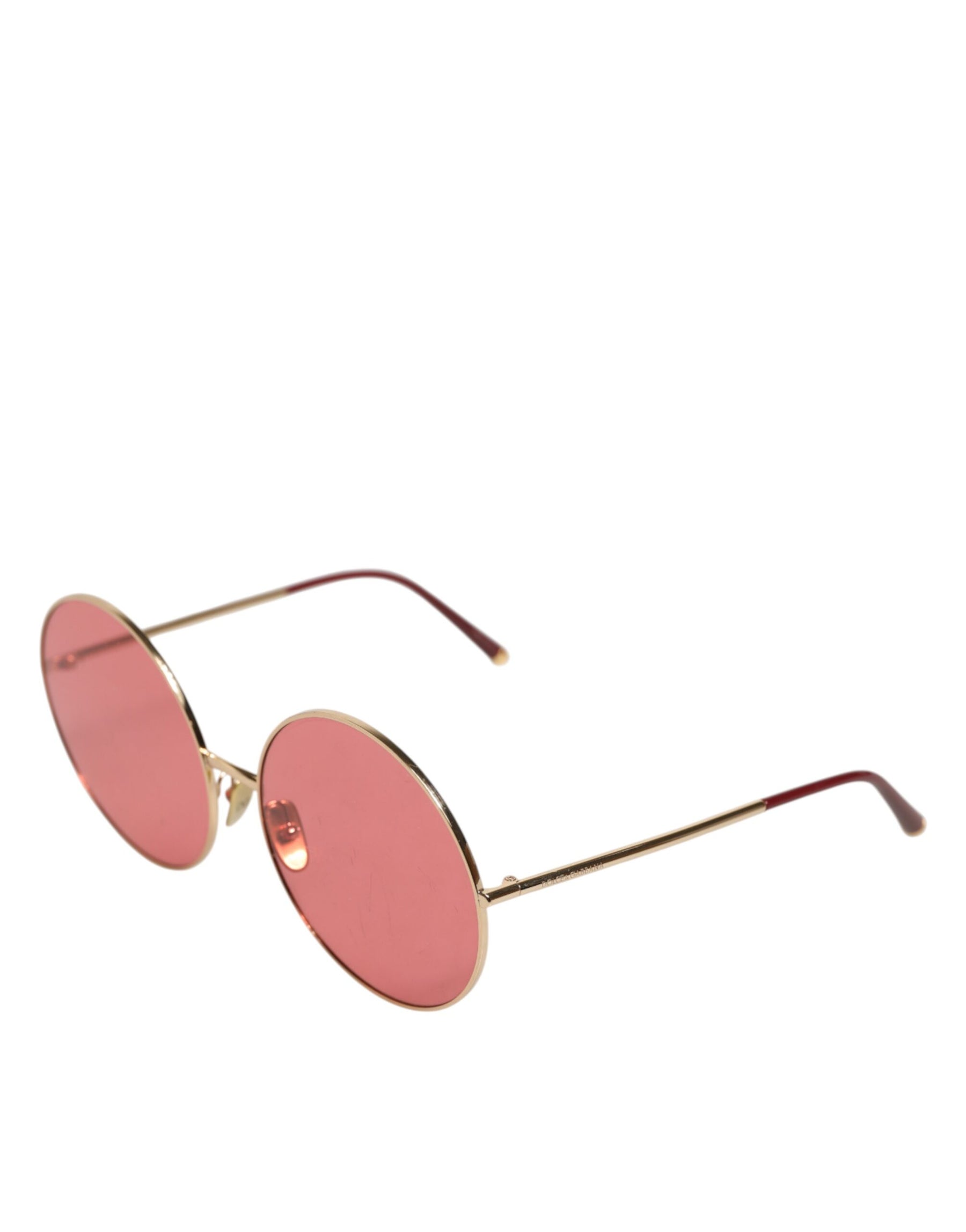 Dolce & Gabbana Pink Gold Metal Round Shades Eyewear Sunglasses | Regal Royce