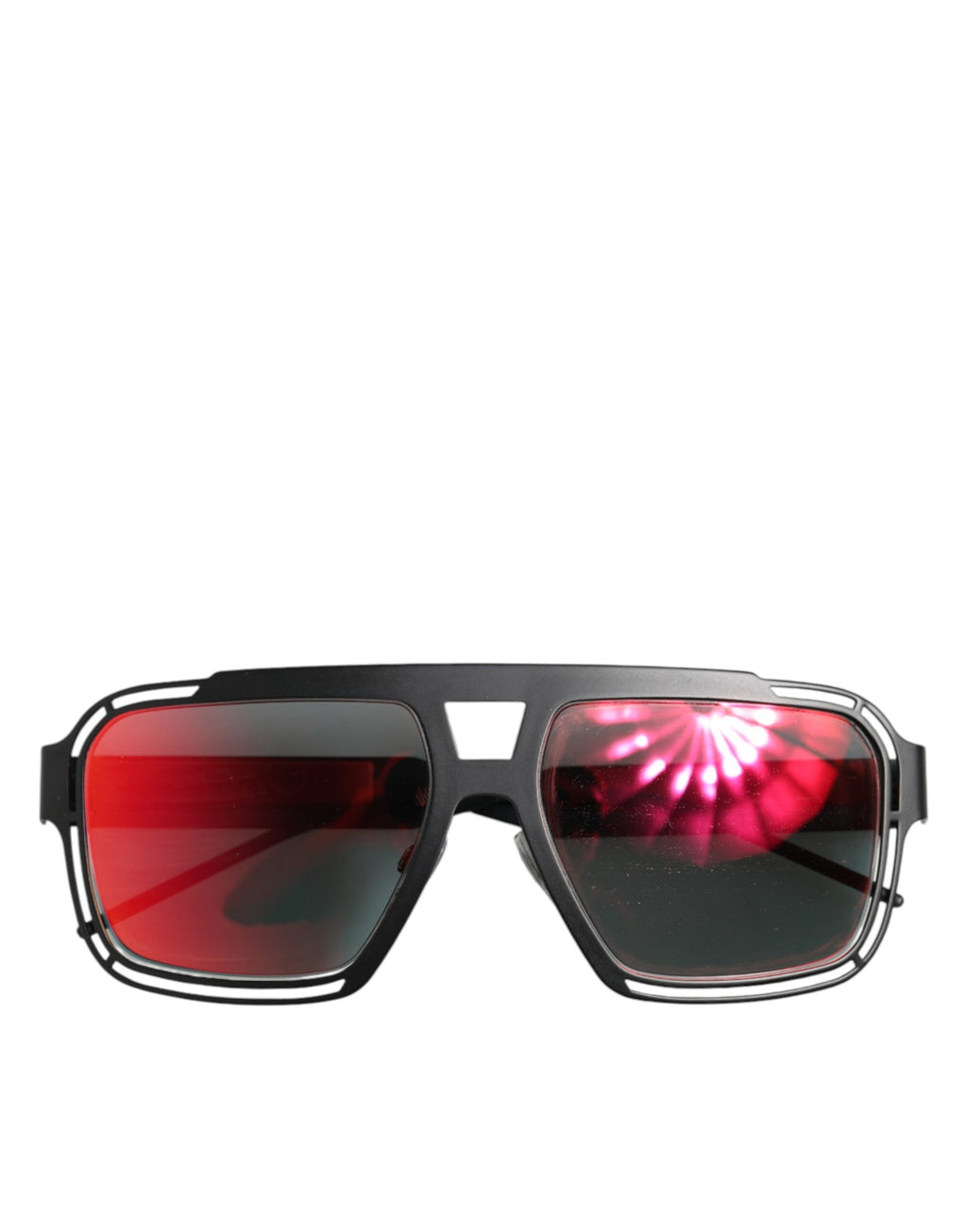 Dolce & Gabbana Black Metal Pilot Frame Shades Eyewear Sunglasses