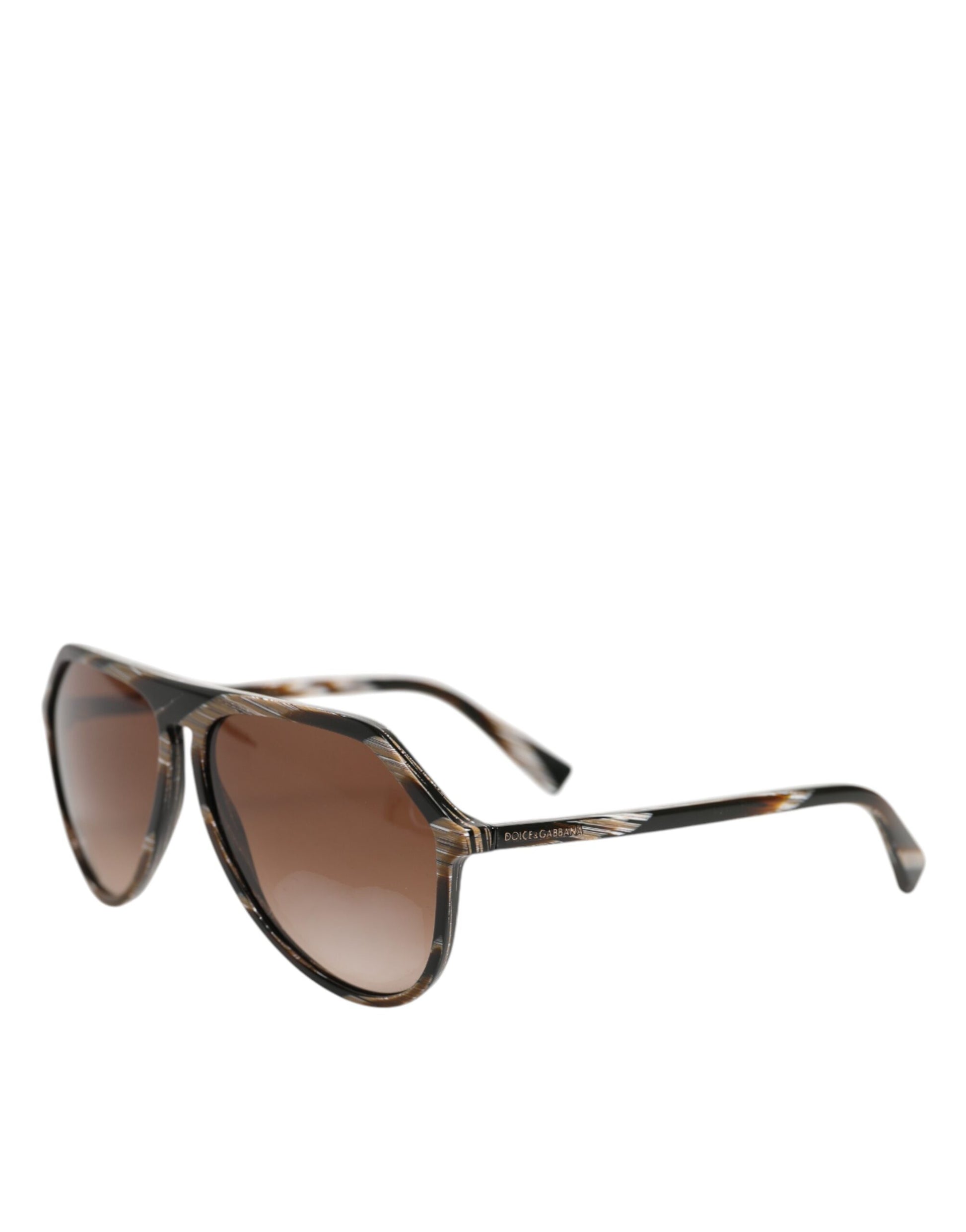 Dolce & Gabbana Brown Full Rim Acetate Pilot Eyewear Sunglasses