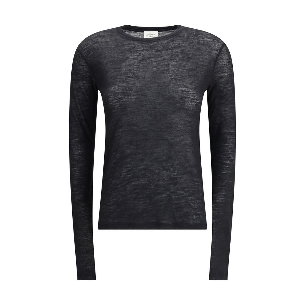 Saint Laurent Black Cashmere Long Sleeve T-Shirt | Regal Royce