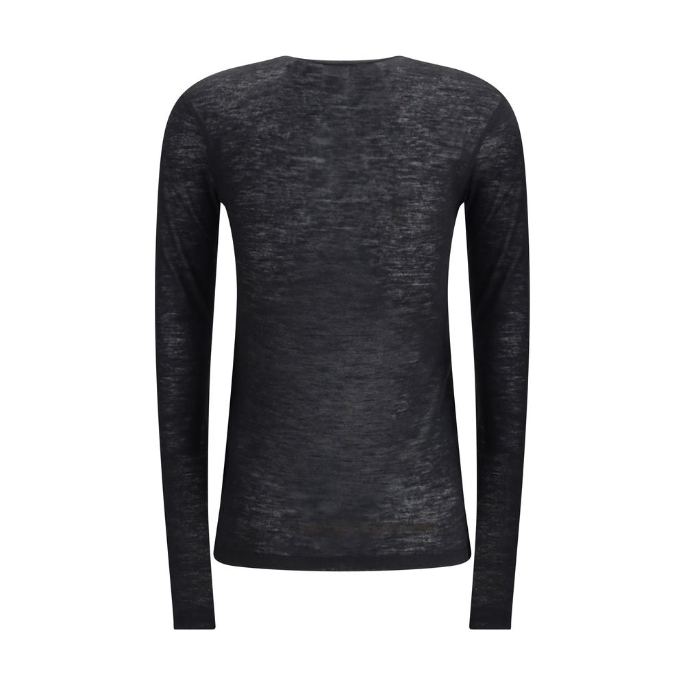 Saint Laurent Black Cashmere Long Sleeve T-Shirt | Regal Royce