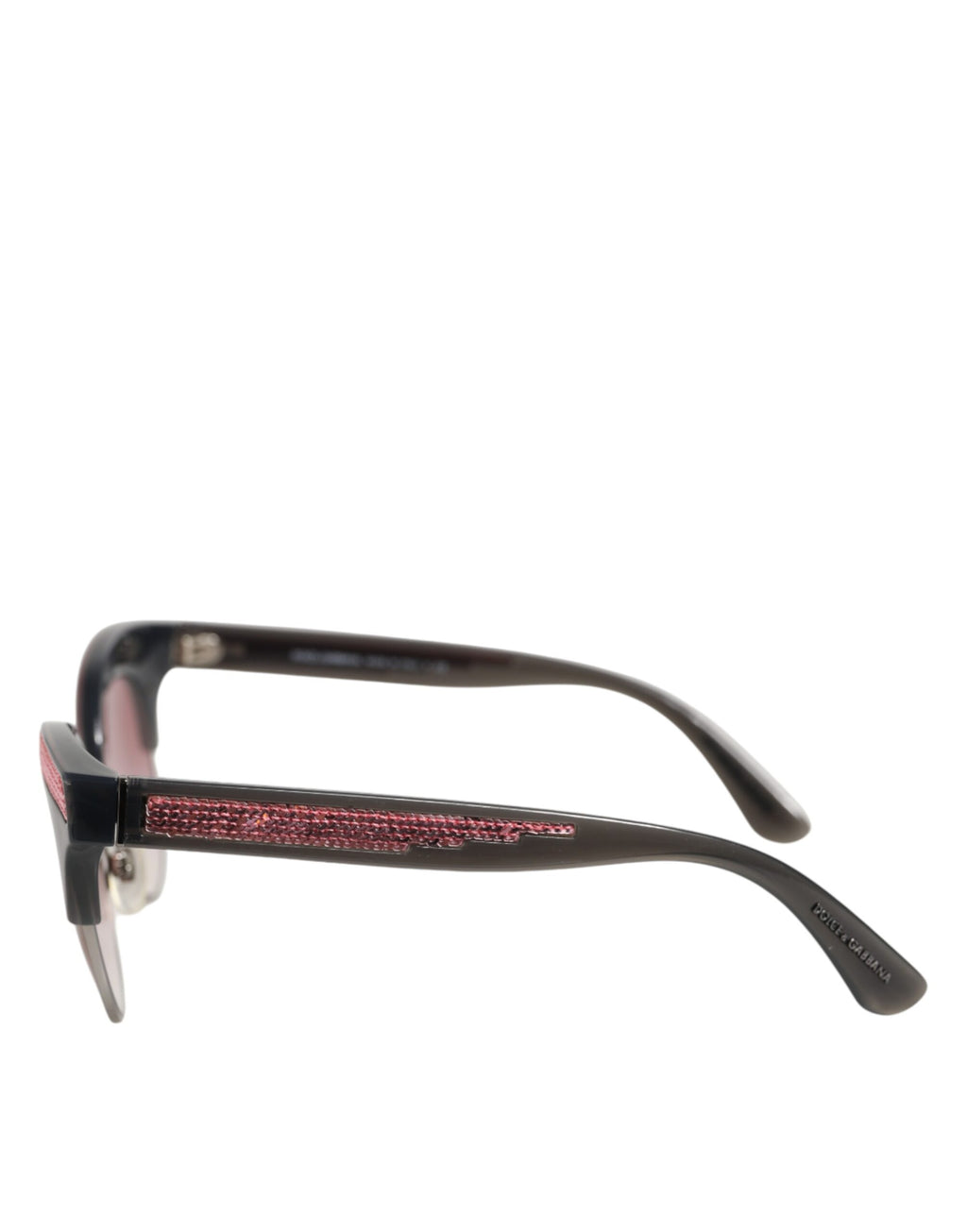 Dolce & Gabbana Black Pink Mirrored Cat Eye Sequined Sunglasses