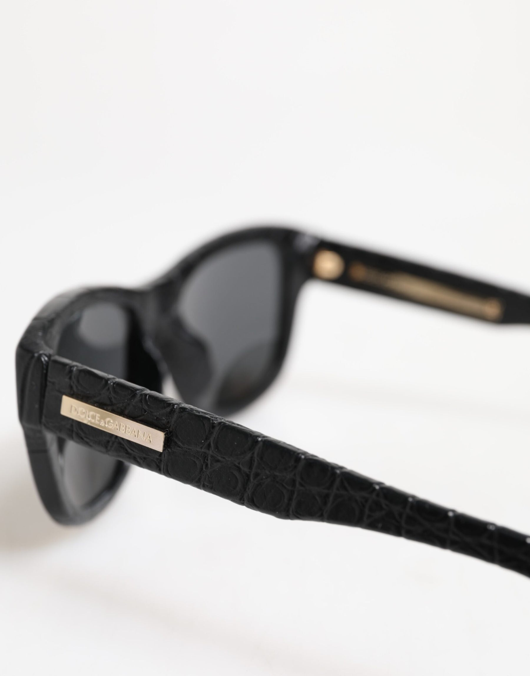 Dolce & Gabbana DG4177 Black Leather Frame Tinted Lens Sunglasses | Regal Royce