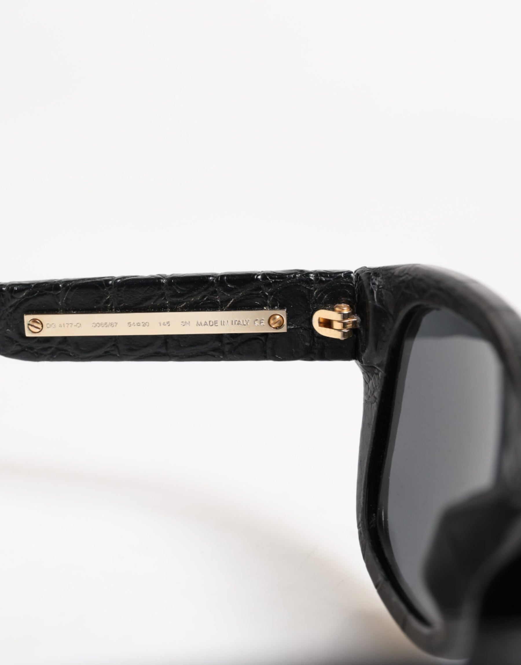 Dolce & Gabbana DG4177 Black Leather Frame Tinted Lens Sunglasses | Regal Royce