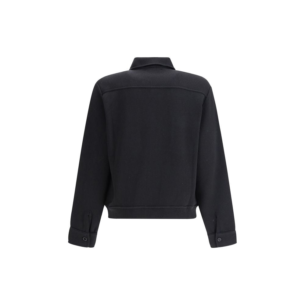 Lardini Black Fleece Wool Coat