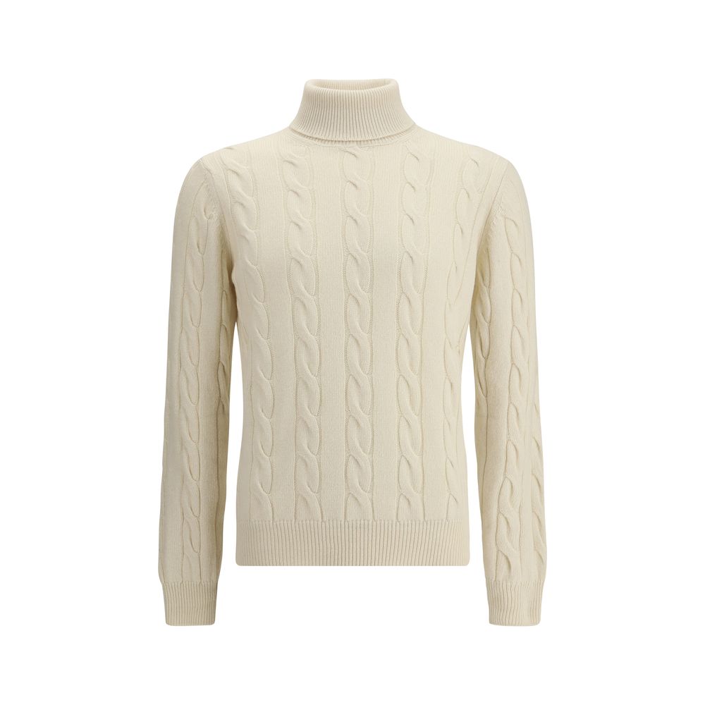 Aragona Cashmere White Cashmere Turtleneck | Regal Royce