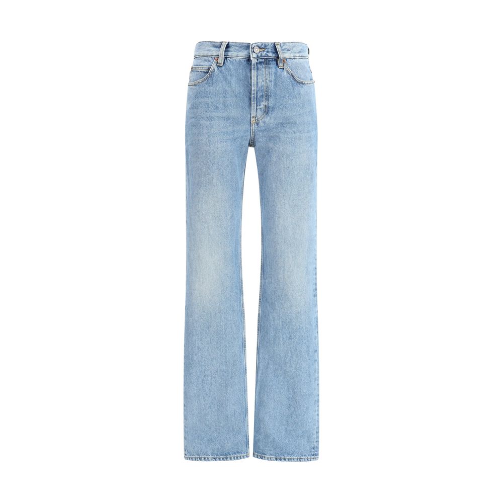Saint Laurent Light Blue Cotton Straight-Leg Jeans | Regal Royce