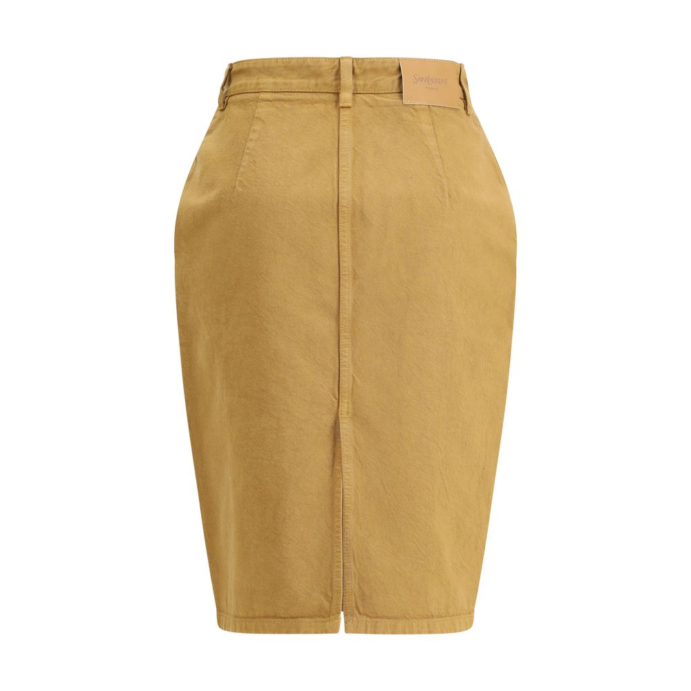 Saint Laurent Beige Denim Skirt | Regal Royce