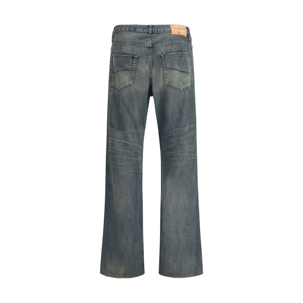Balenciaga Blue Cotton Relaxed Fit Jeans | Regal Royce