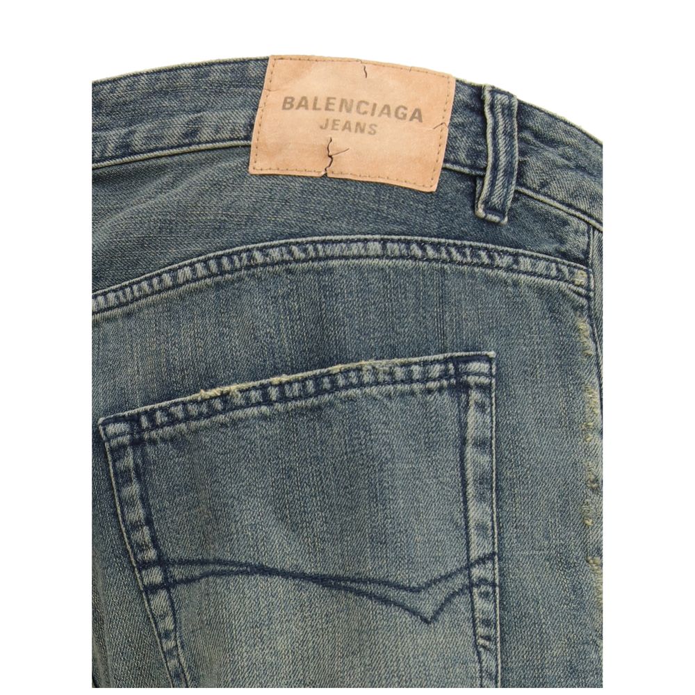 Balenciaga Blue Cotton Relaxed Fit Jeans | Regal Royce