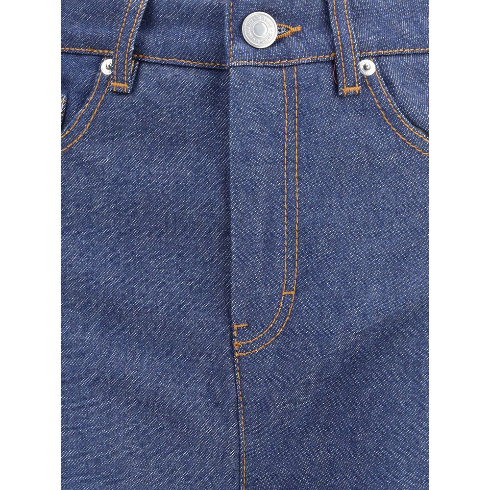 Ami Paris Blue Cotton Flared Jeans | Regal Royce