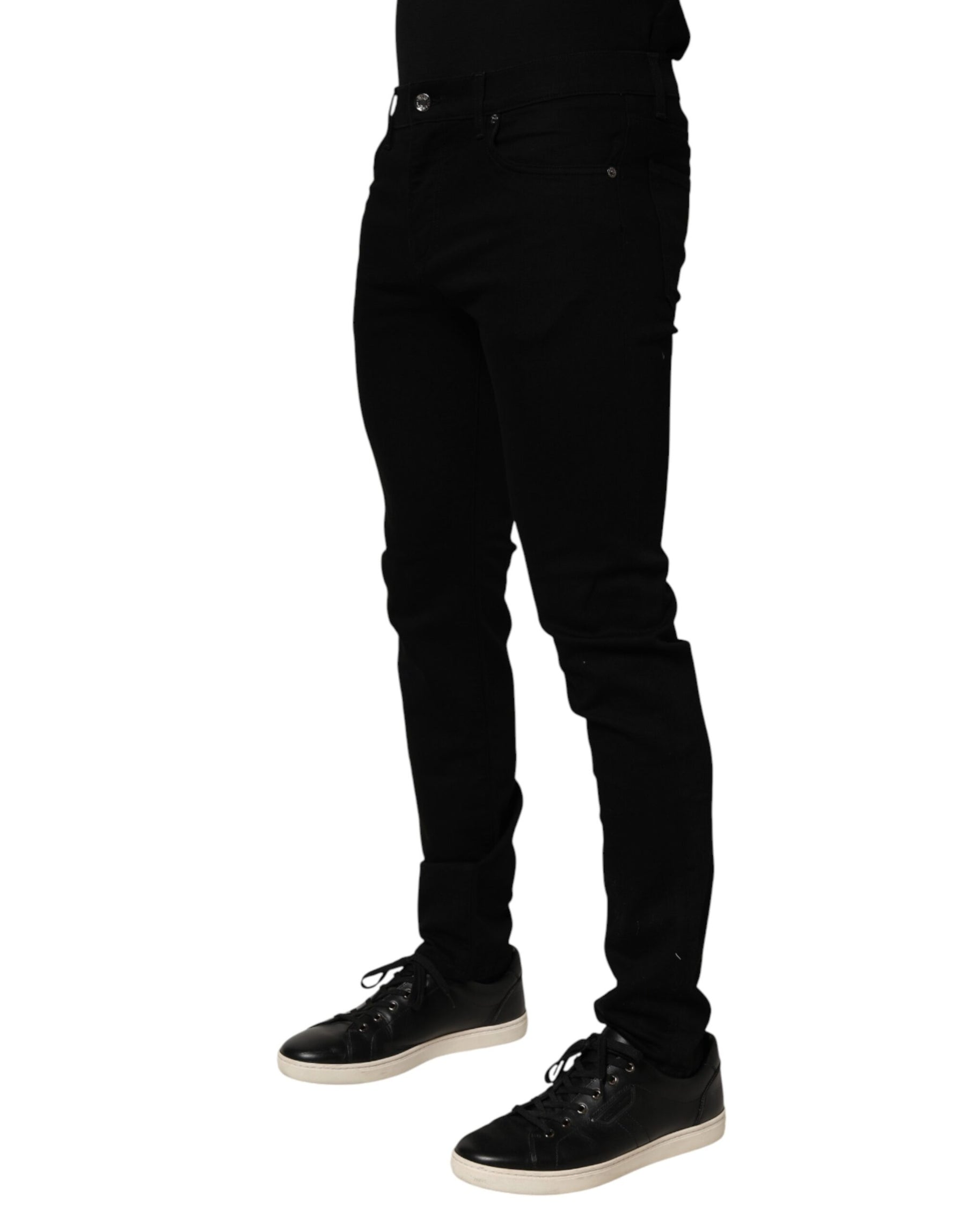 Dolce & Gabbana Black Cotton Stretch Slim Fit Men Denim Jeans | Regal Royce