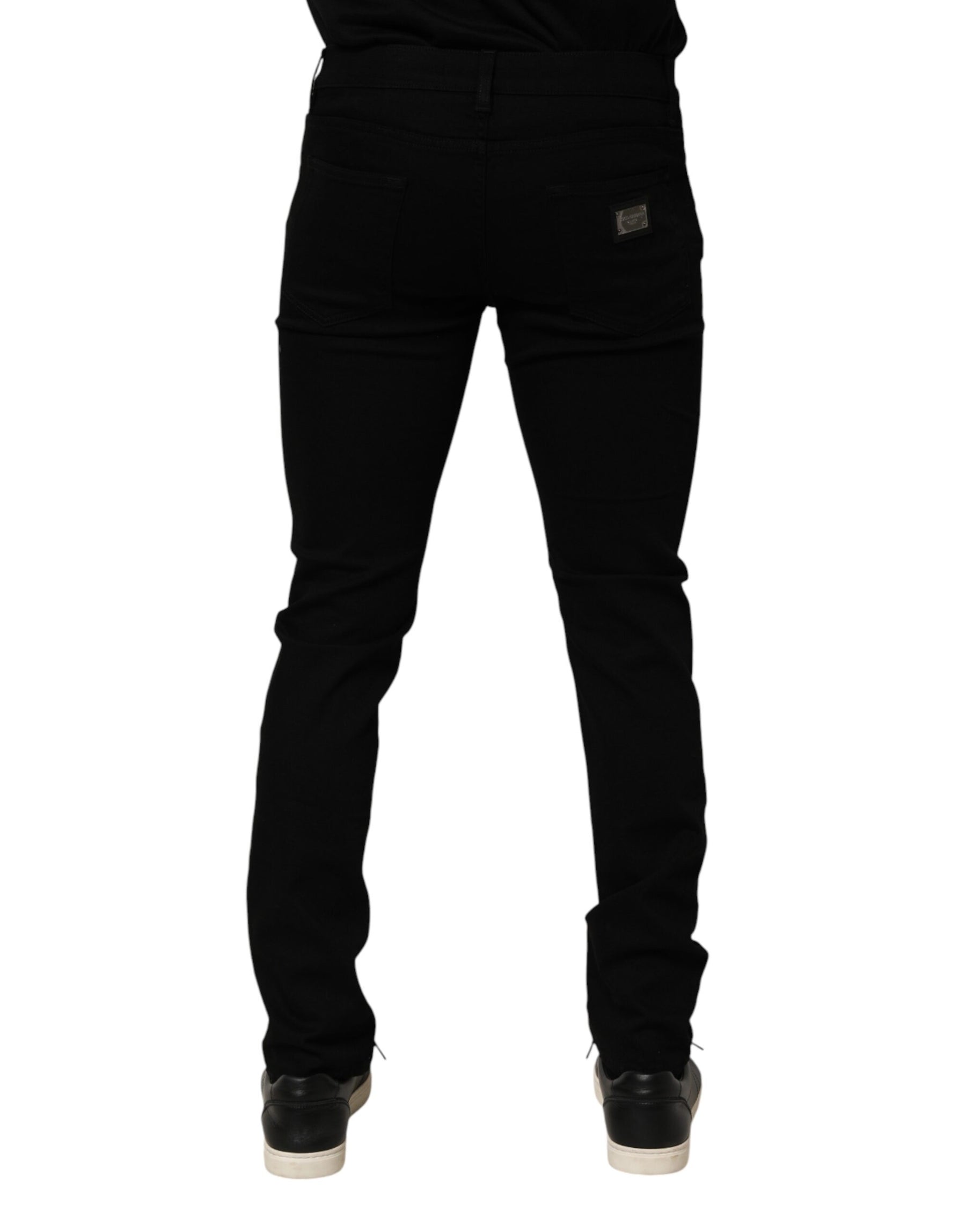 Dolce & Gabbana Black Cotton Stretch Slim Fit Men Denim Jeans | Regal Royce