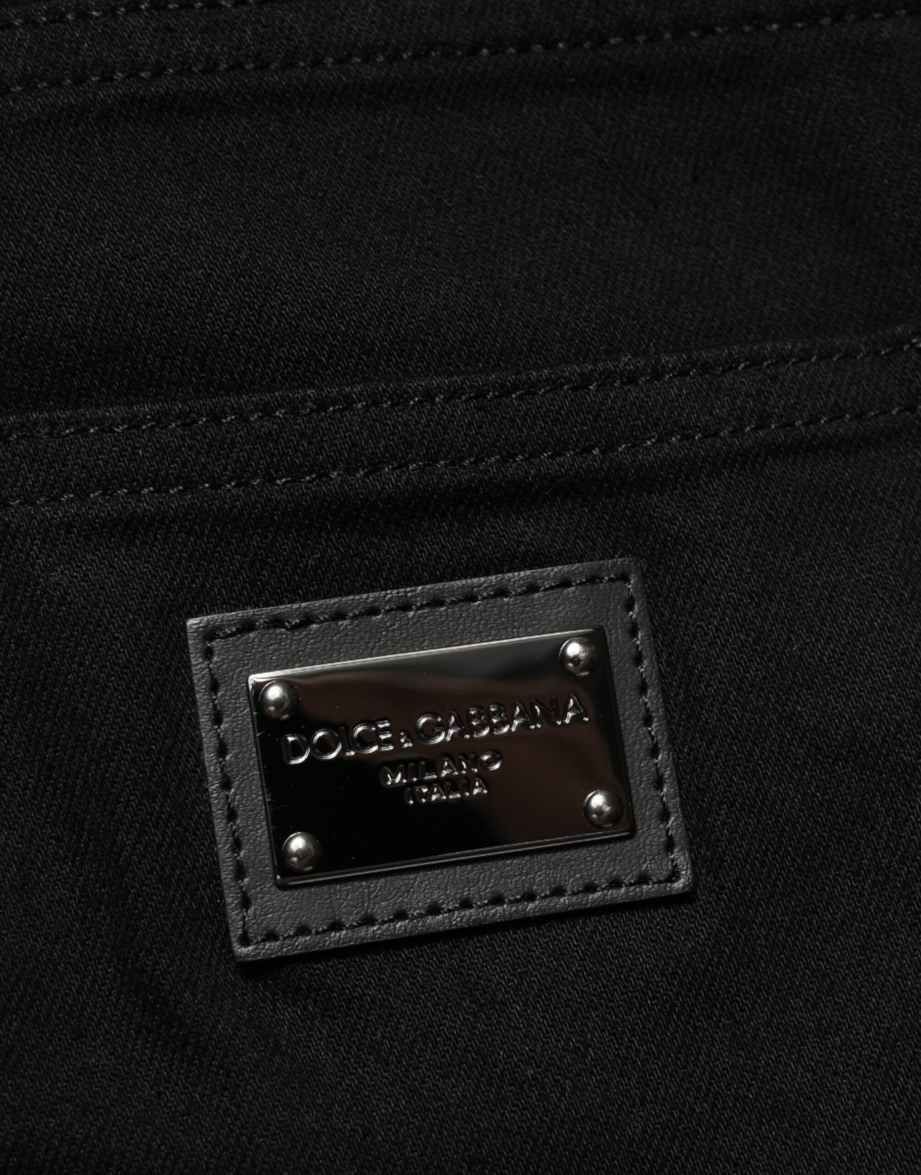 Dolce & Gabbana Black Cotton Stretch Slim Fit Men Denim Jeans | Regal Royce