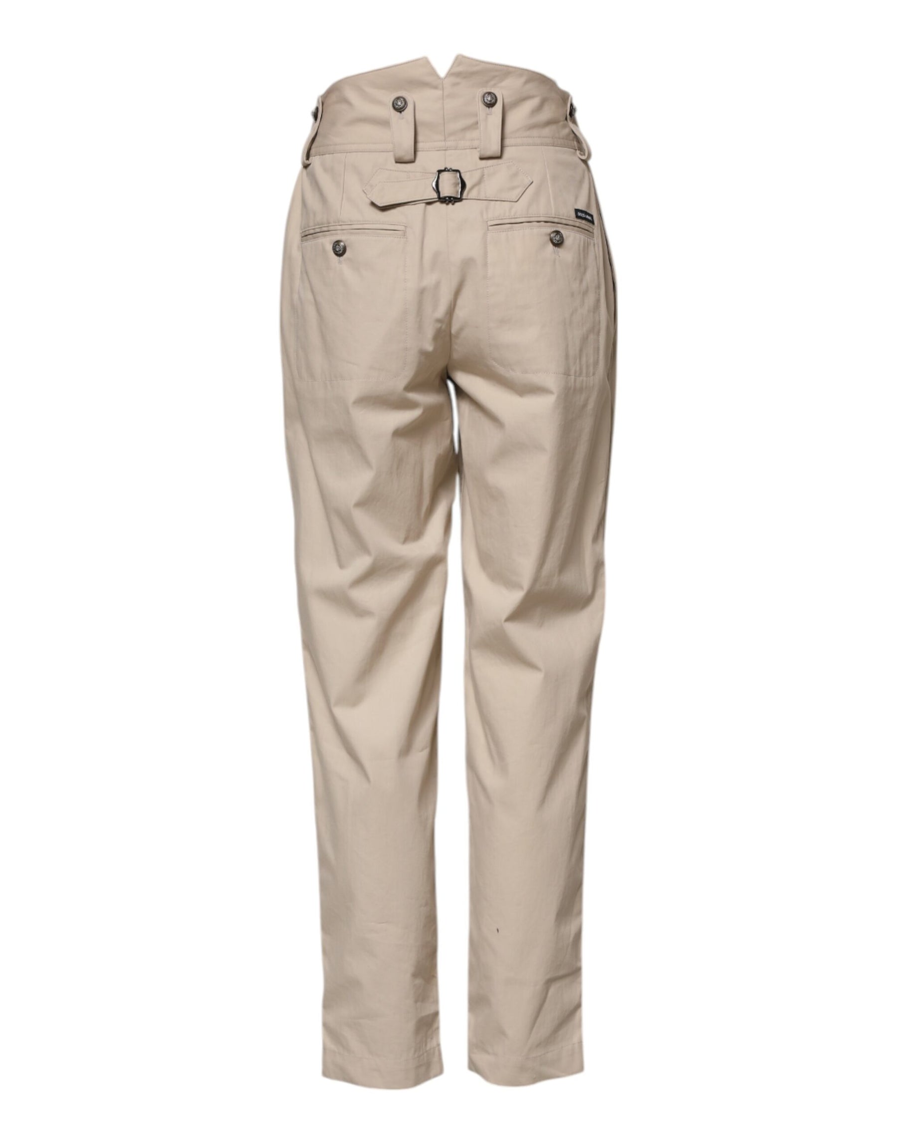 Dolce & Gabbana Beige Cotton Tapered Cargo Men Trouser Pants | Regal Royce