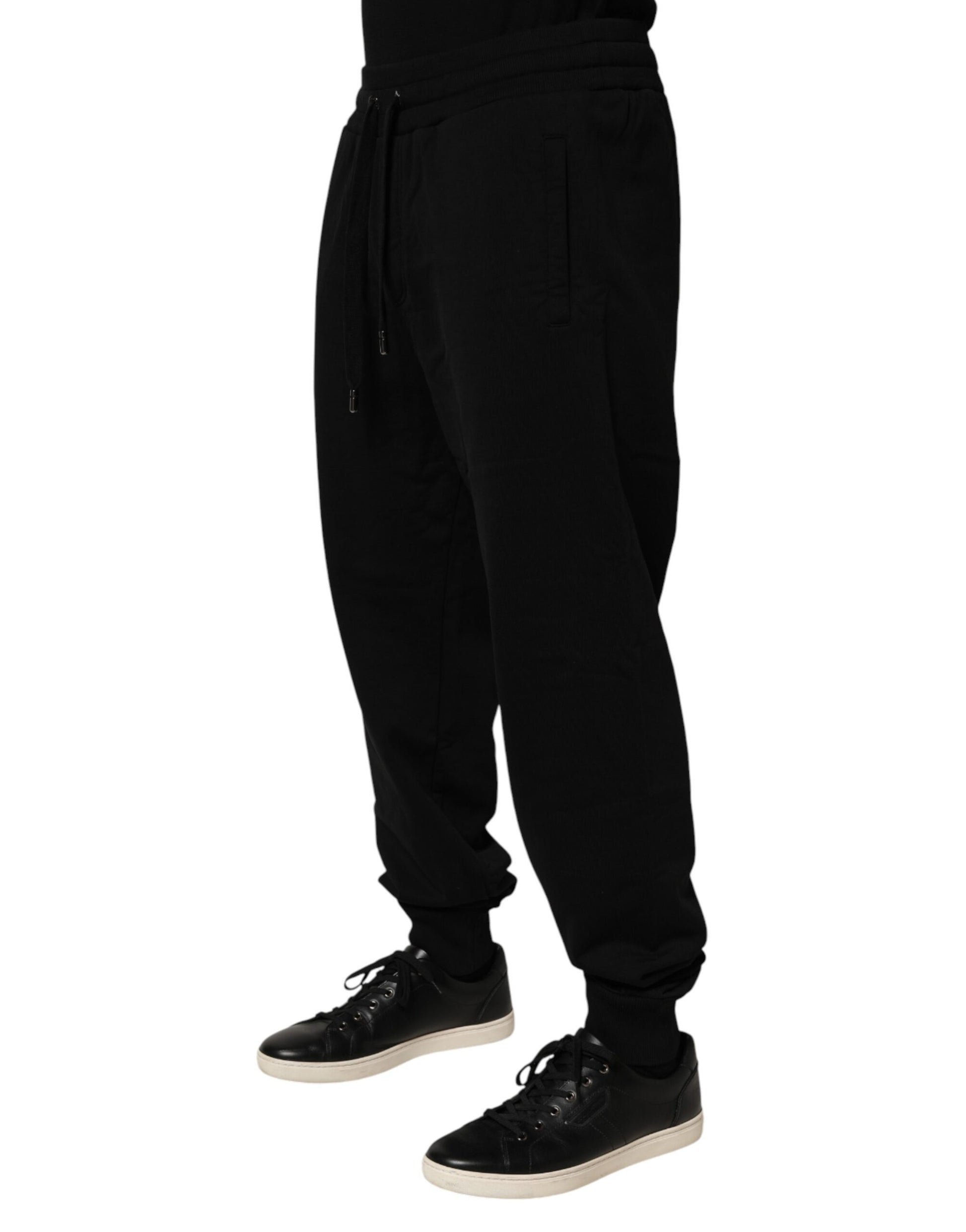 Dolce & Gabbana Black DG Logo Cotton Jogger Sweatpants Pants