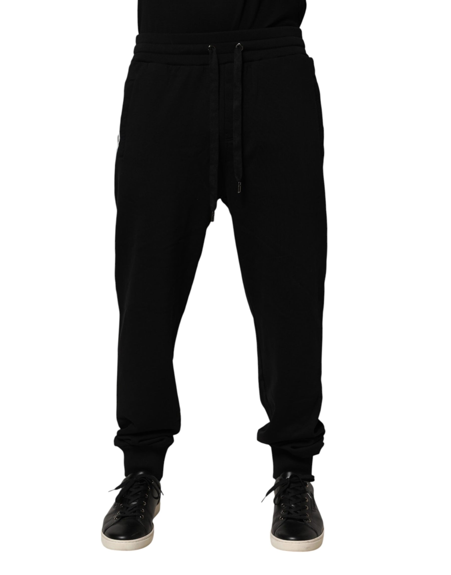Dolce & Gabbana Black DG Logo Cotton Jogger Sweatpants Pants | Regal Royce