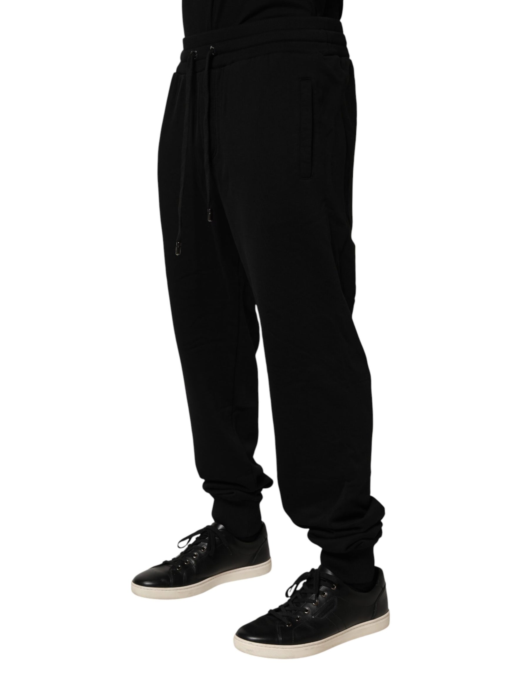 Dolce & Gabbana Black DG Logo Cotton Jogger Sweatpants Pants | Regal Royce
