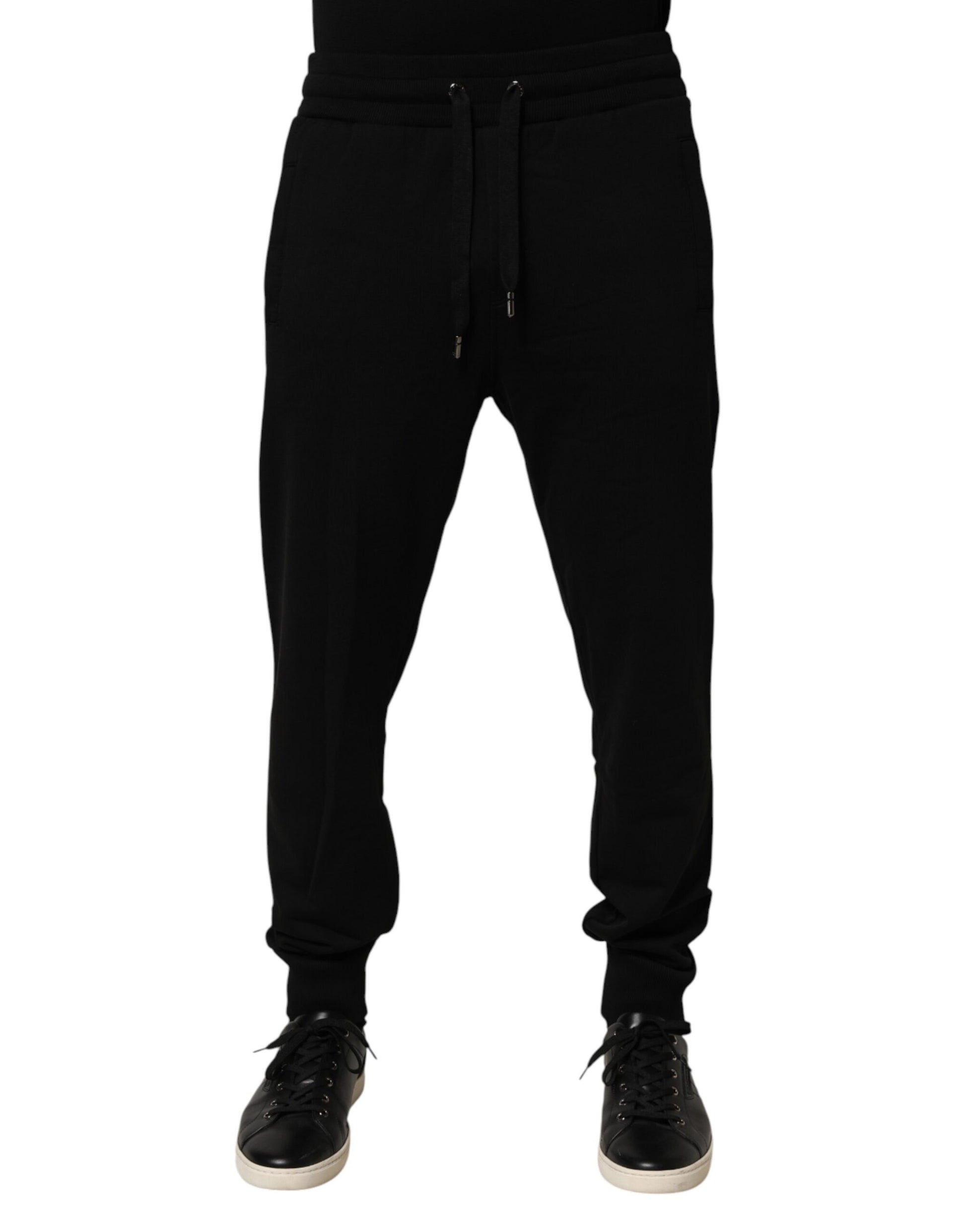 Dolce & Gabbana Black DG Logo Cotton Jogger Sweatpants Pants