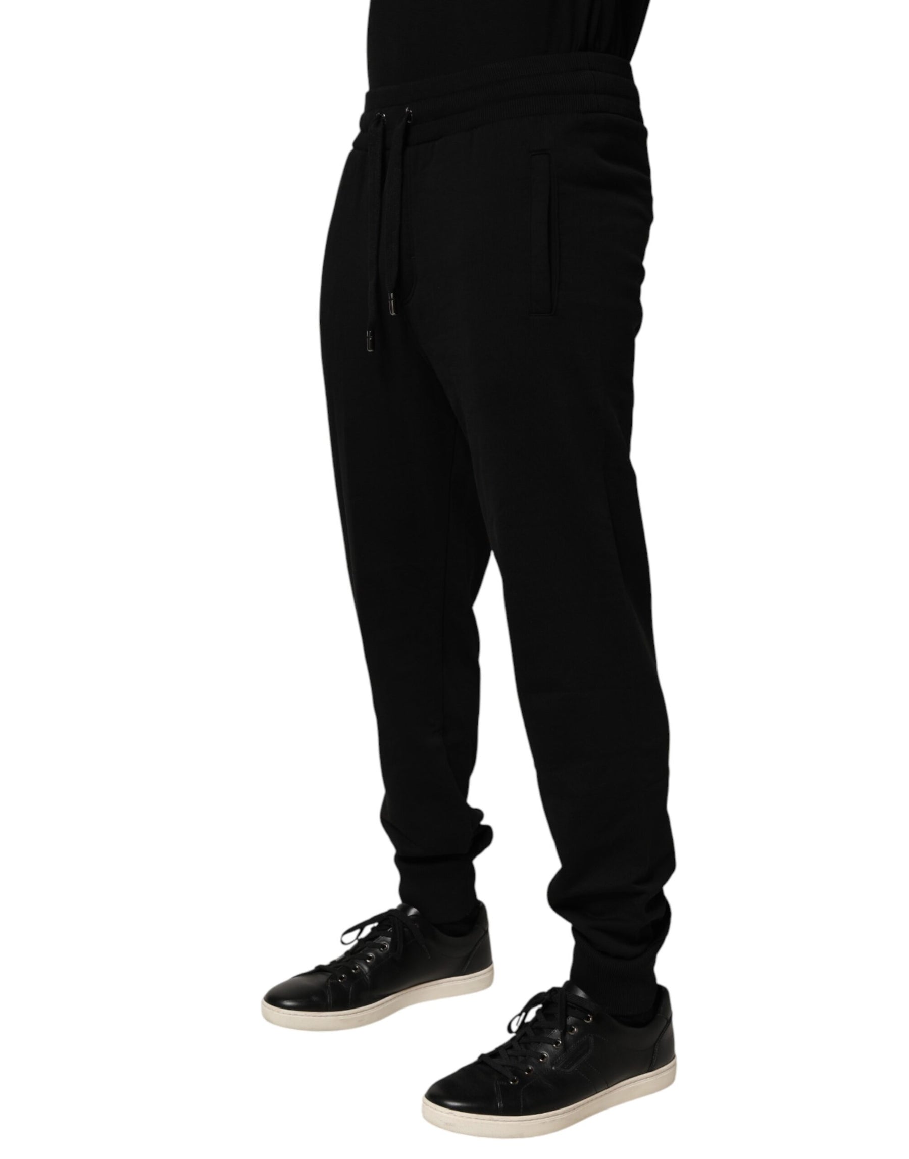 Dolce & Gabbana Black DG Logo Cotton Jogger Sweatpants Pants | Regal Royce