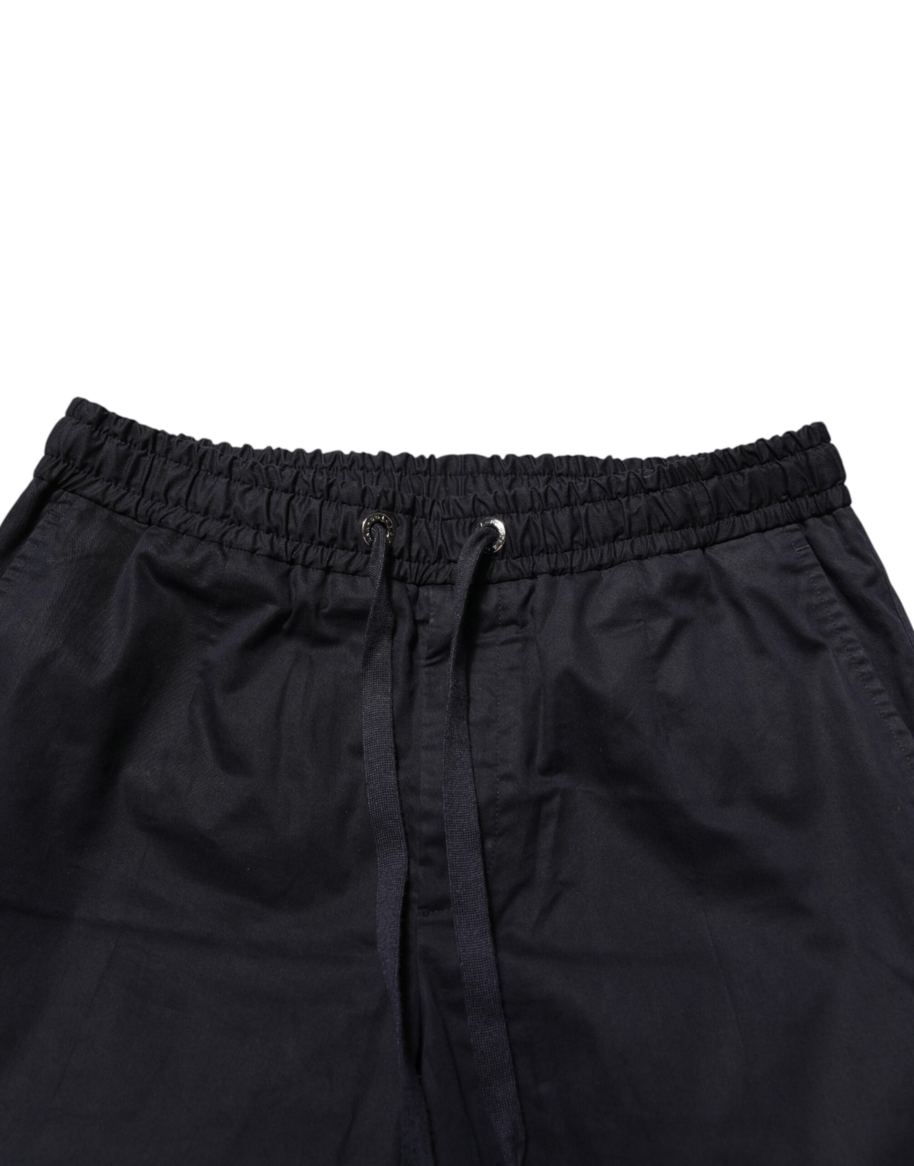 Dolce & Gabbana Black Mid Waist Drawstring Men Jogger Pants | Regal Royce
