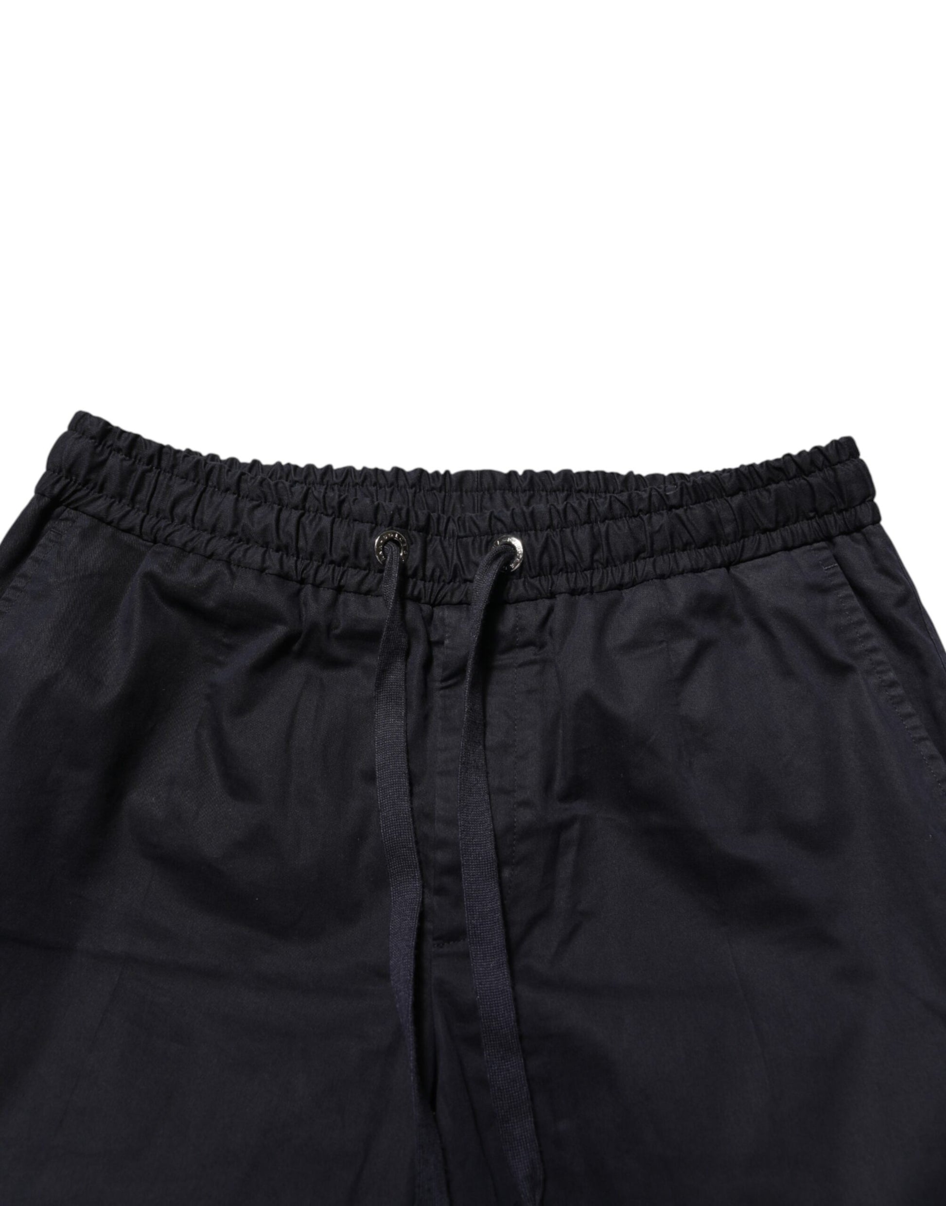 Dolce & Gabbana Black Mid Waist Drawstring Men Jogger Pants