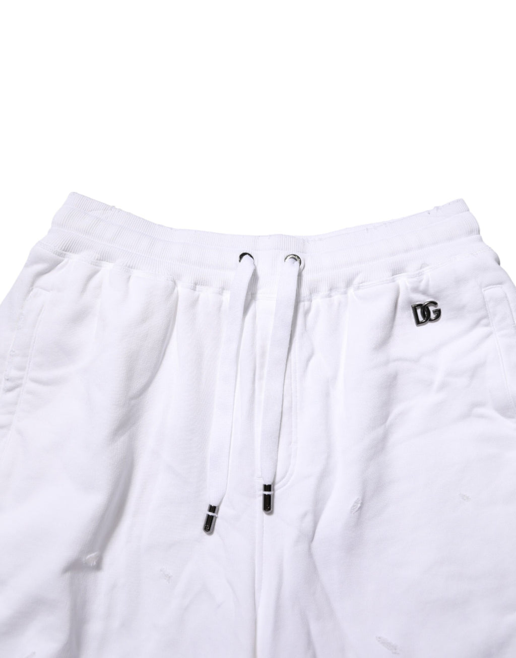 Dolce & Gabbana White Distressed Cotton Men Bermuda Shorts