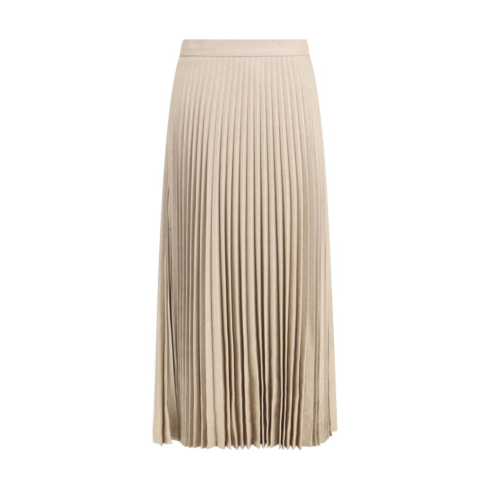 True Royal Beige Wool Long Skirt | Regal Royce
