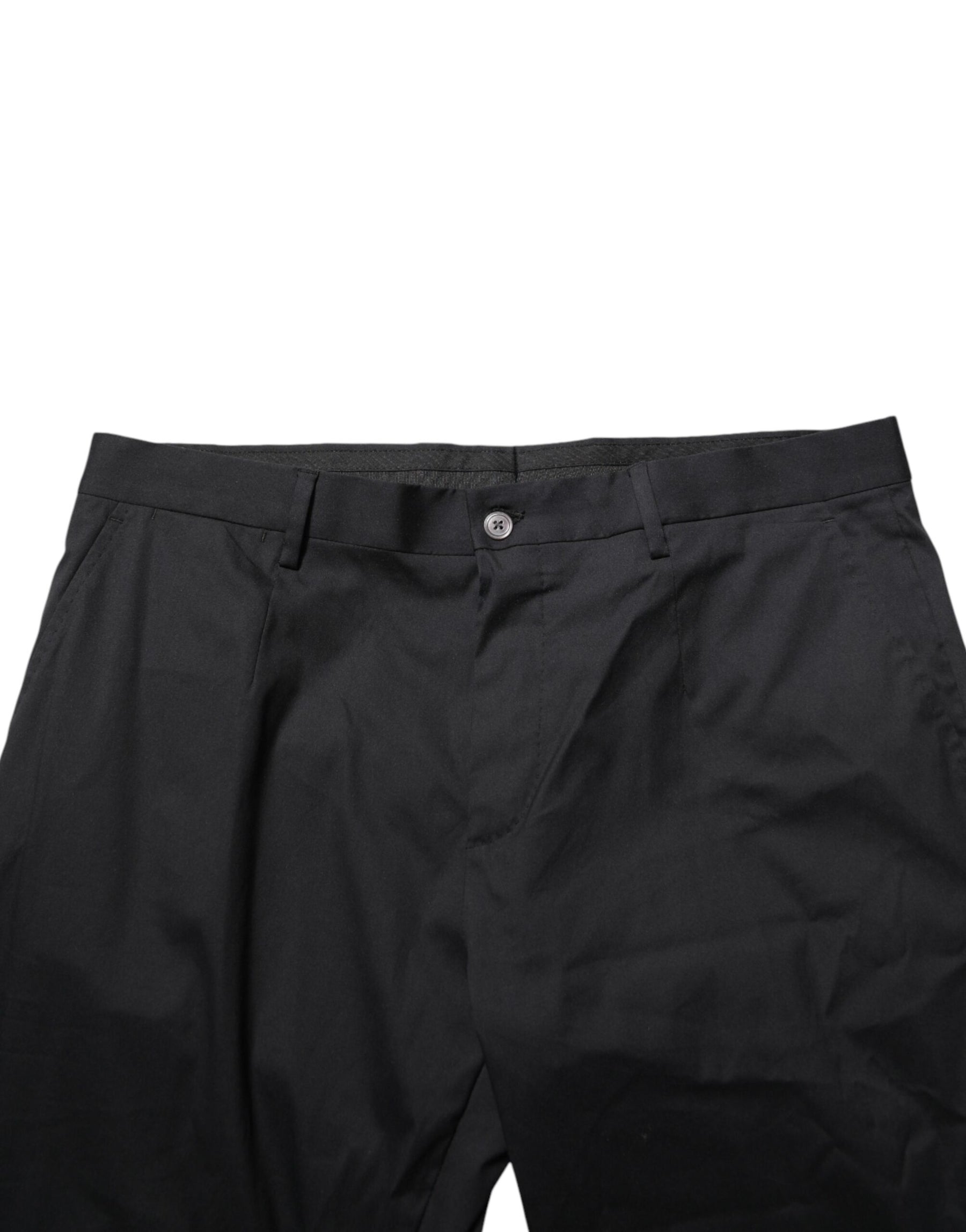 Dolce & Gabbana Black Cotton Formal Dress Men Trouser Pants | Regal Royce