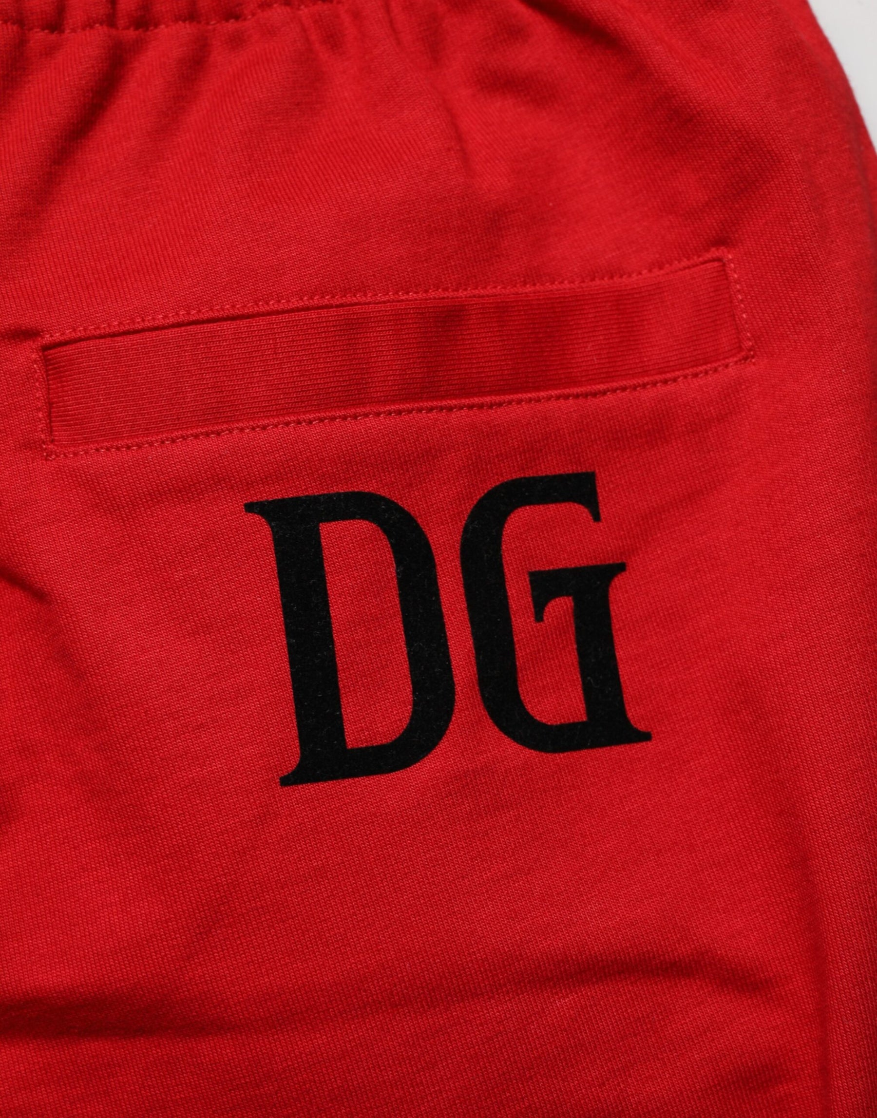 Dolce & Gabbana Red Cotton MidWaist Drawstring Bermuda Pants | Regal Royce