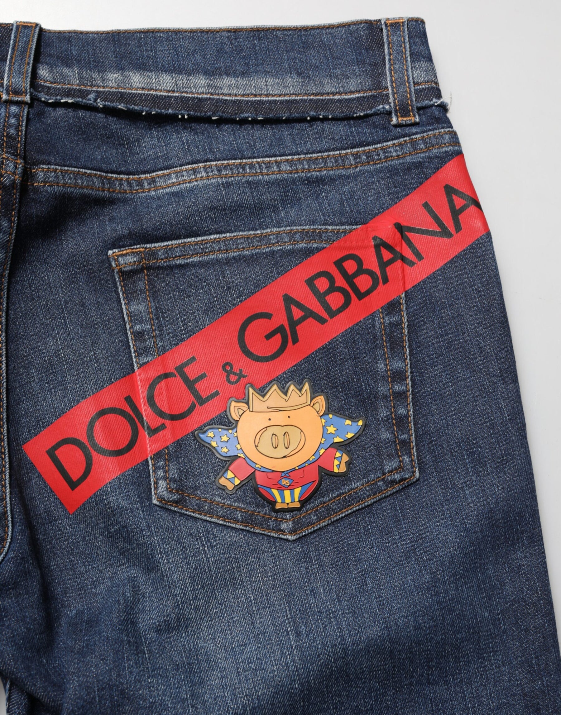 Dolce & Gabbana Blue Cotton Stretch Skinny Men Denim Jeans | Regal Royce