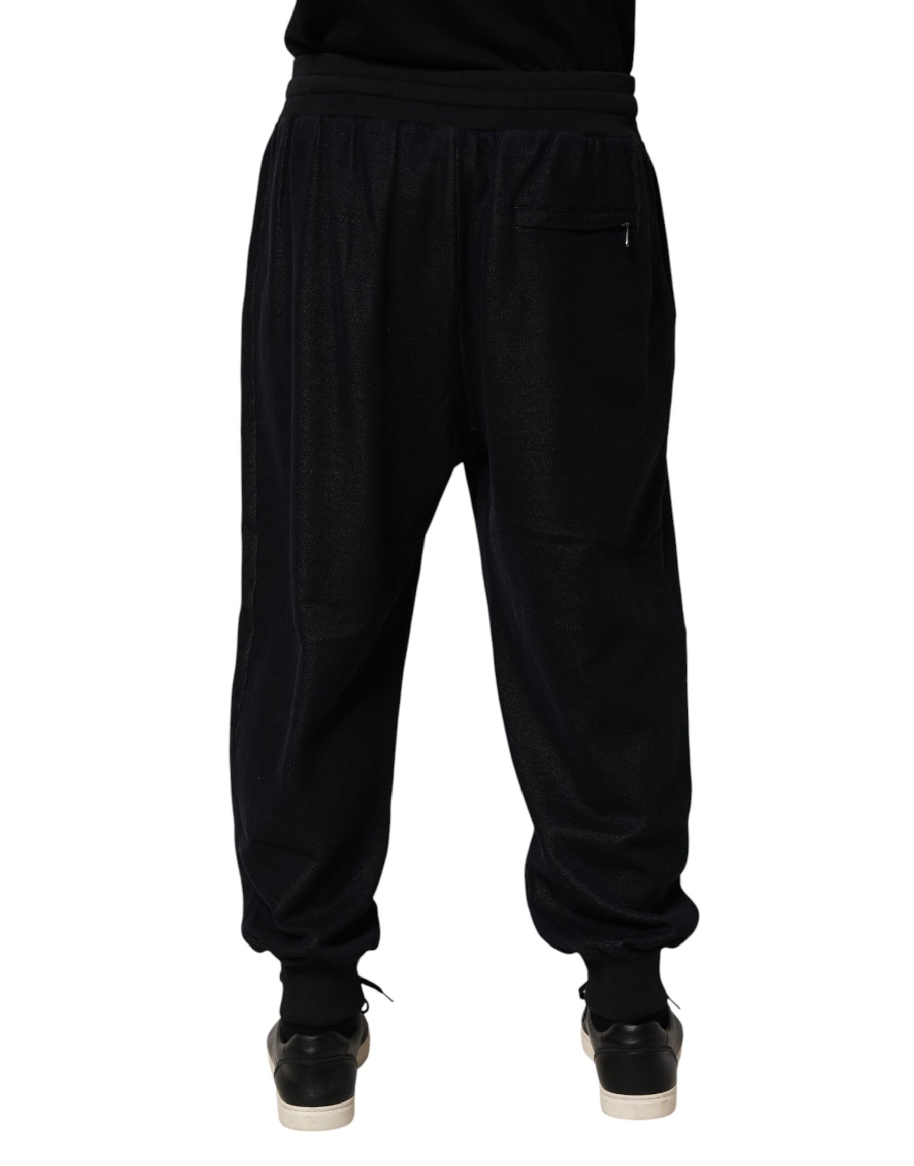 Dolce & Gabbana Black Cotton Blend Drawstring Jogger Jogger Pants | Regal Royce