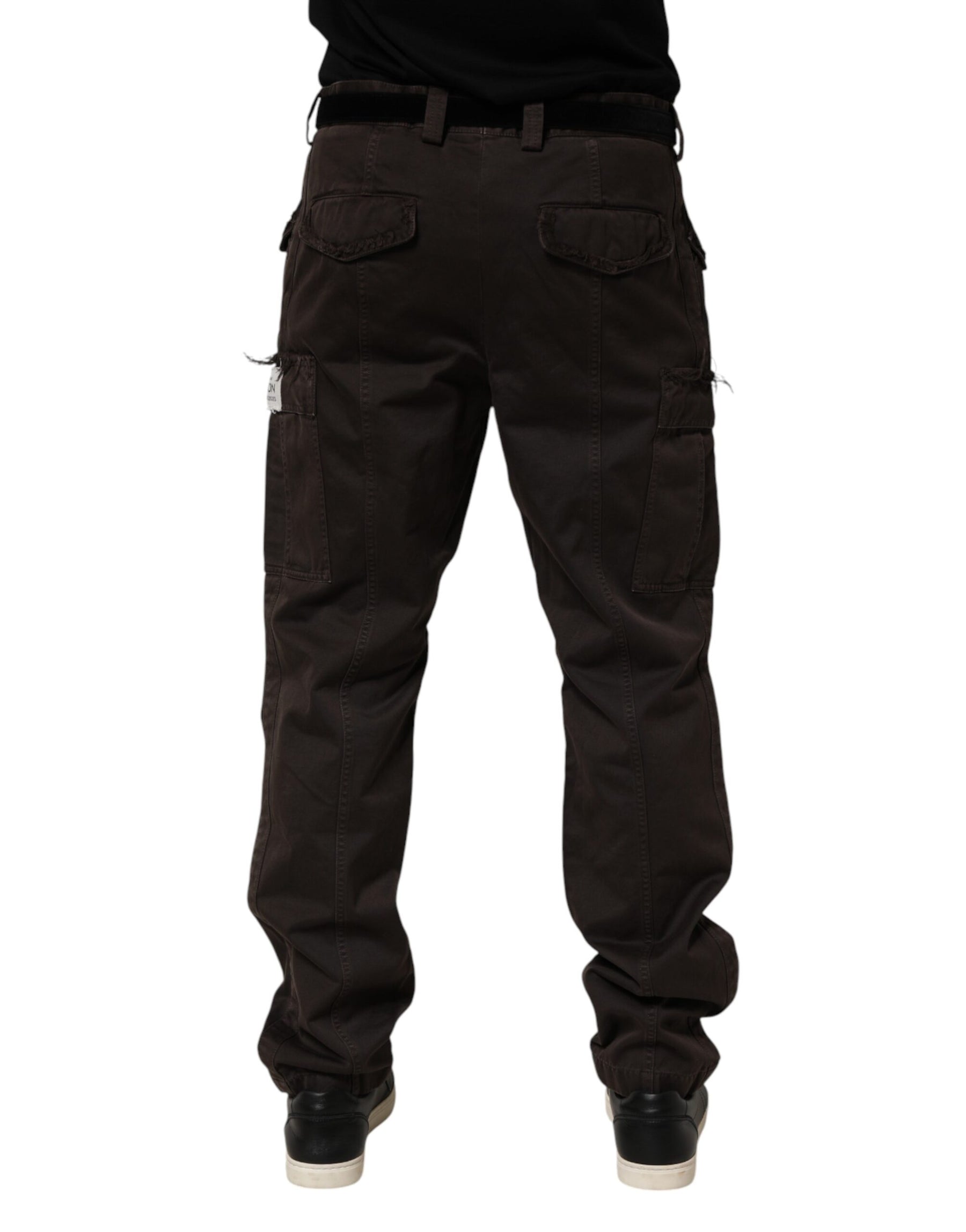 Dolce & Gabbana Brown Re- Edition Cotton Men Cargo Pants | Regal Royce