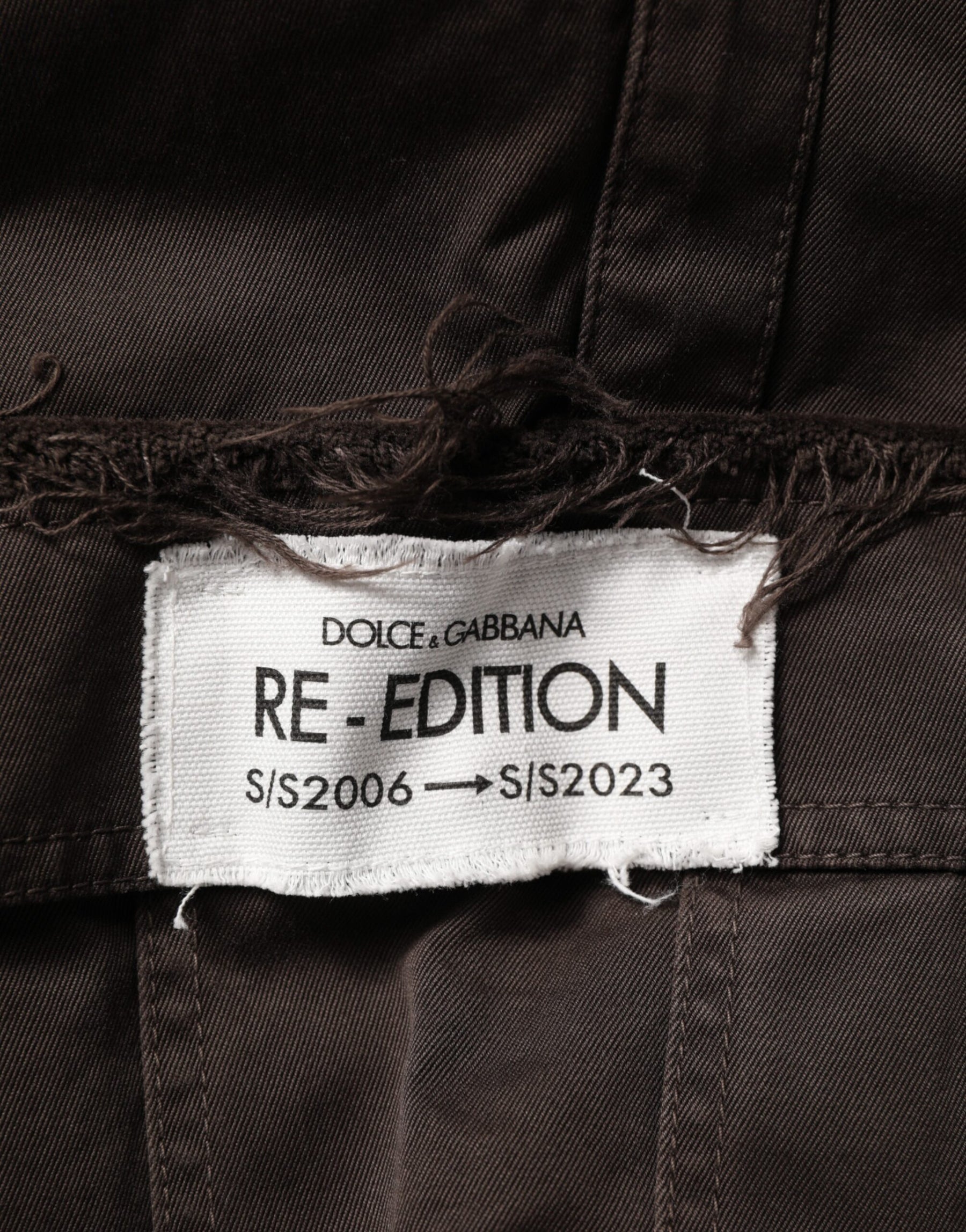 Dolce & Gabbana Brown Re- Edition Cotton Men Cargo Pants | Regal Royce