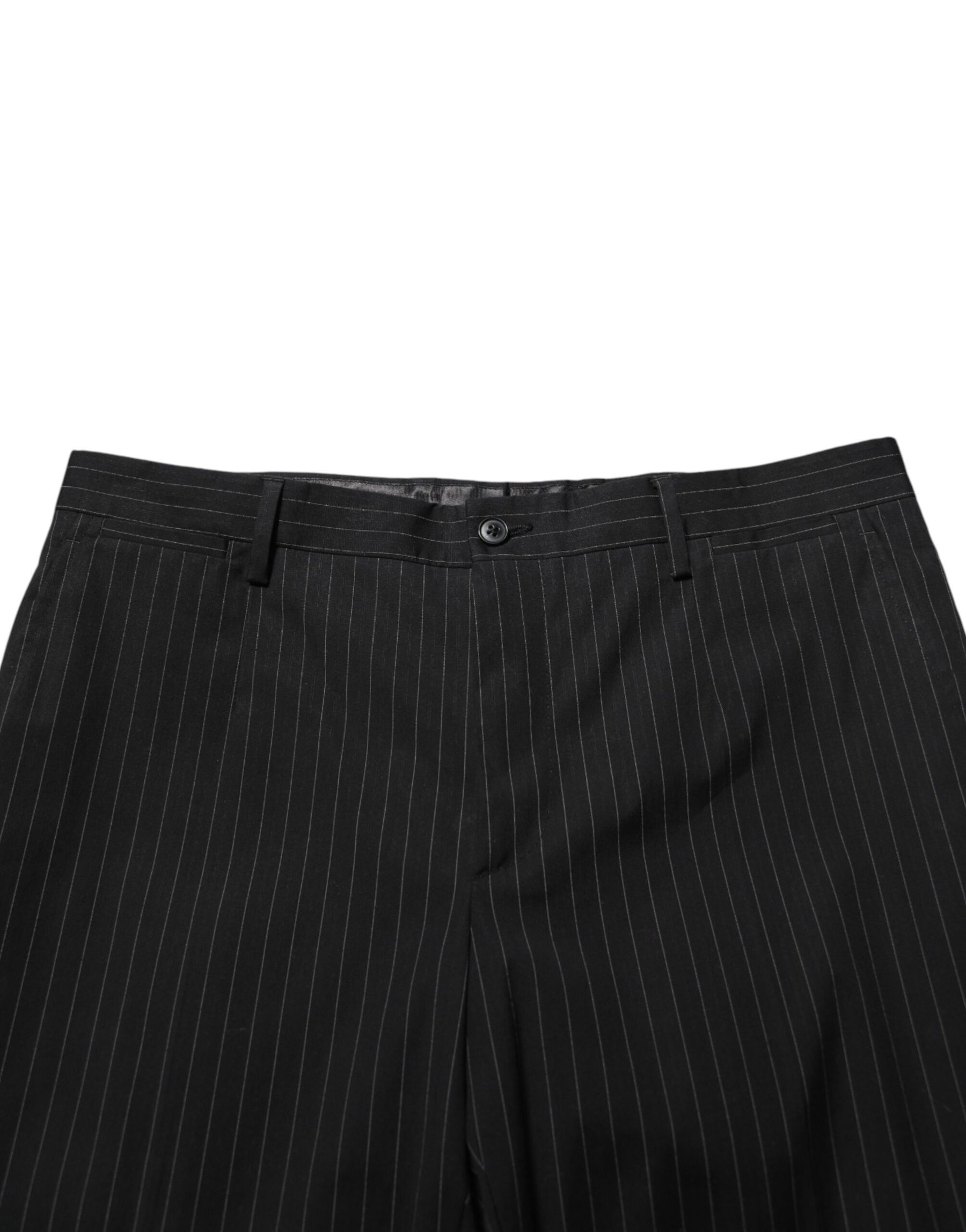Dolce & Gabbana Black Striped Dress Formal Men Trouser Pants | Regal Royce