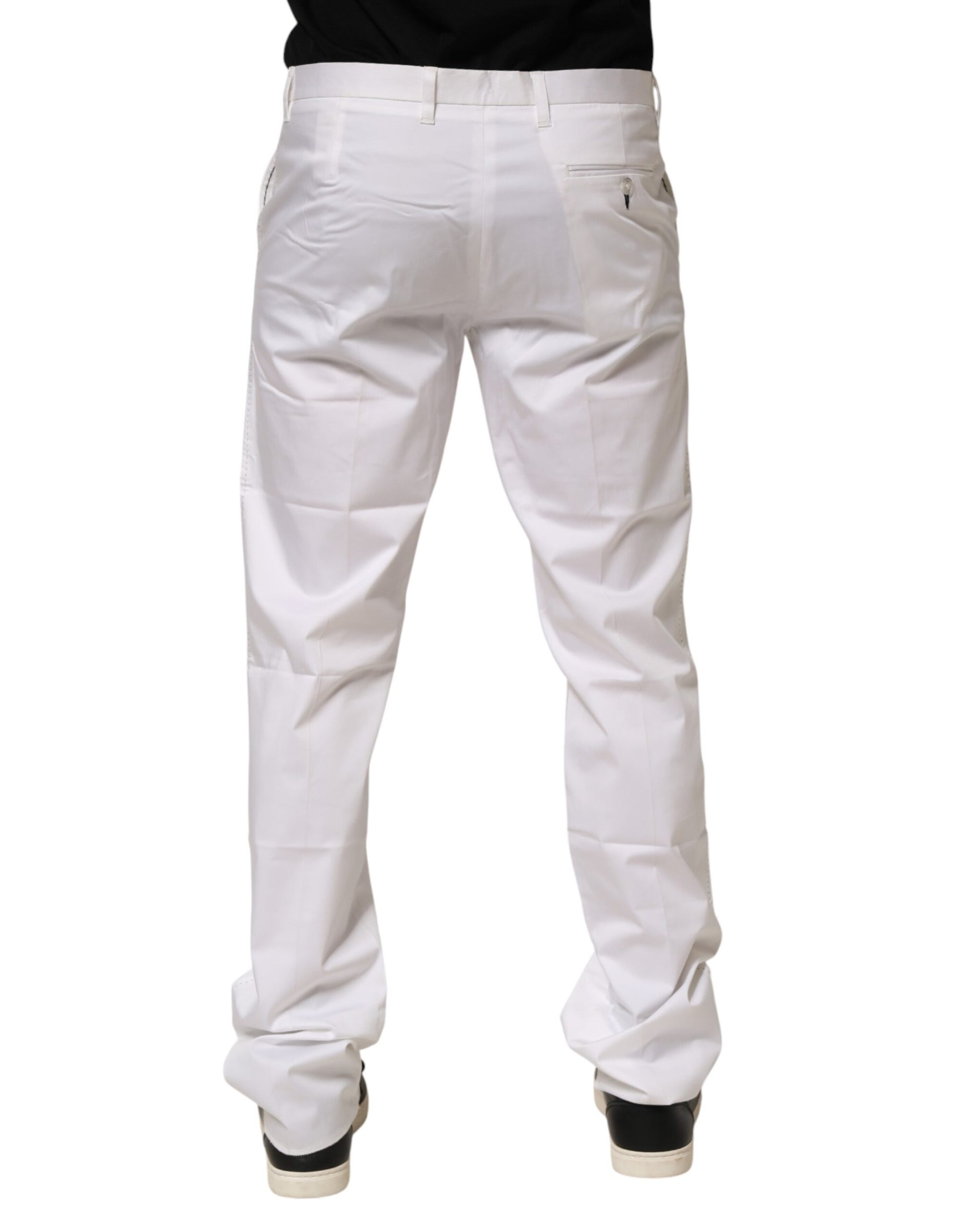 John Richmond White Cotton Stretch Dress Formal Men Trouser Pants