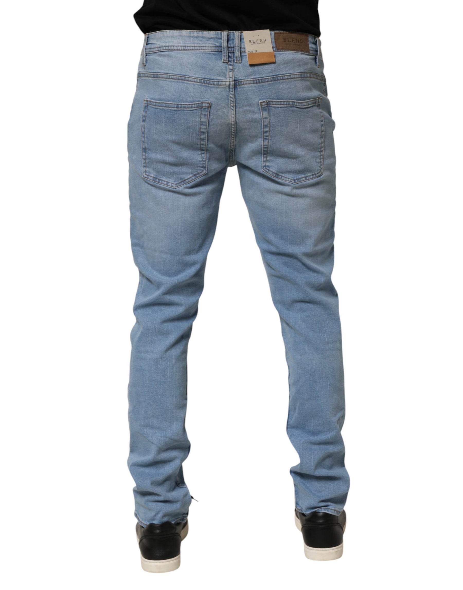Blend Light Blue Twister Low Waist Slim Fit Men Denim Jeans | Regal Royce