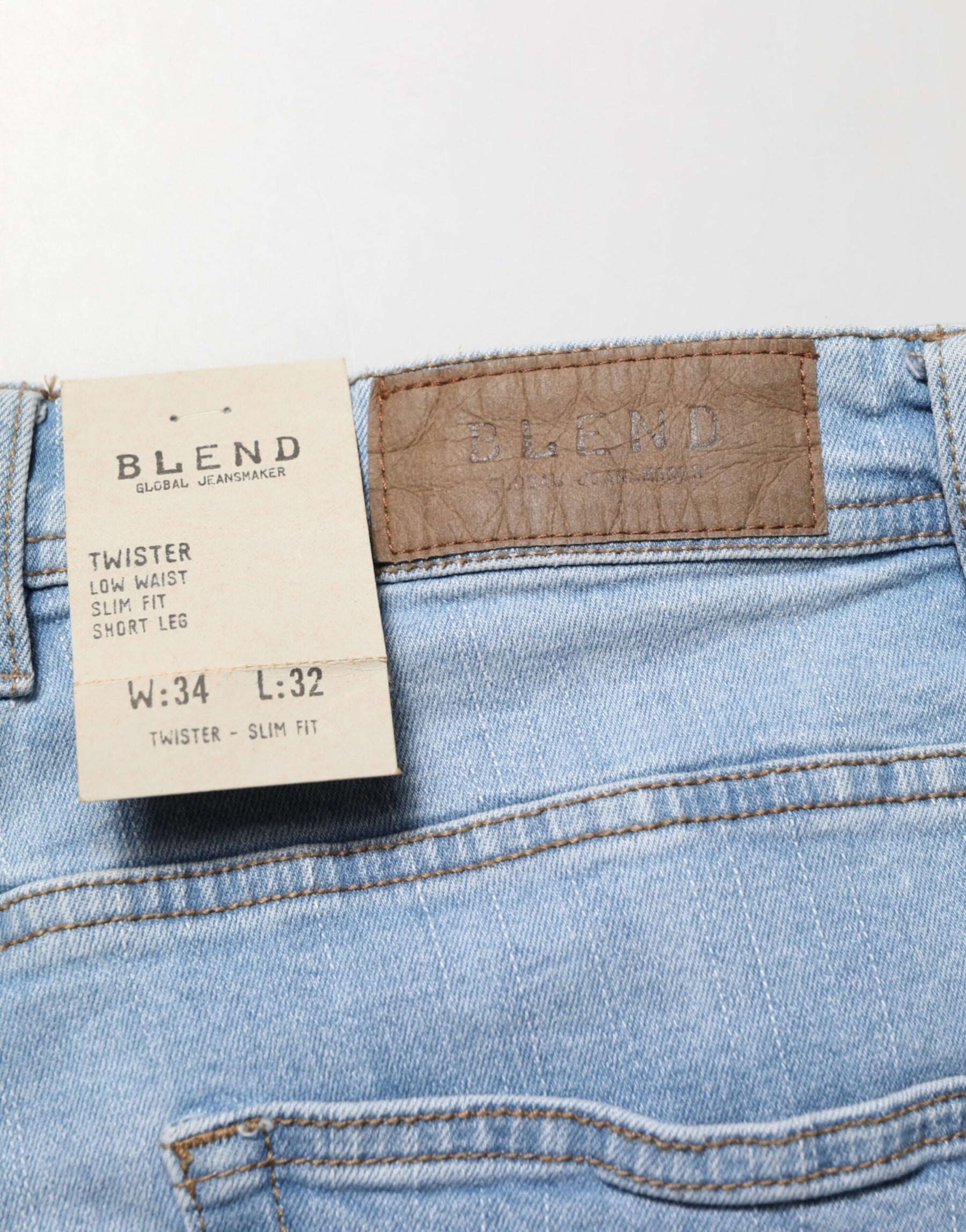 Blend Light Blue Twister Low Waist Slim Fit Men Denim Jeans | Regal Royce