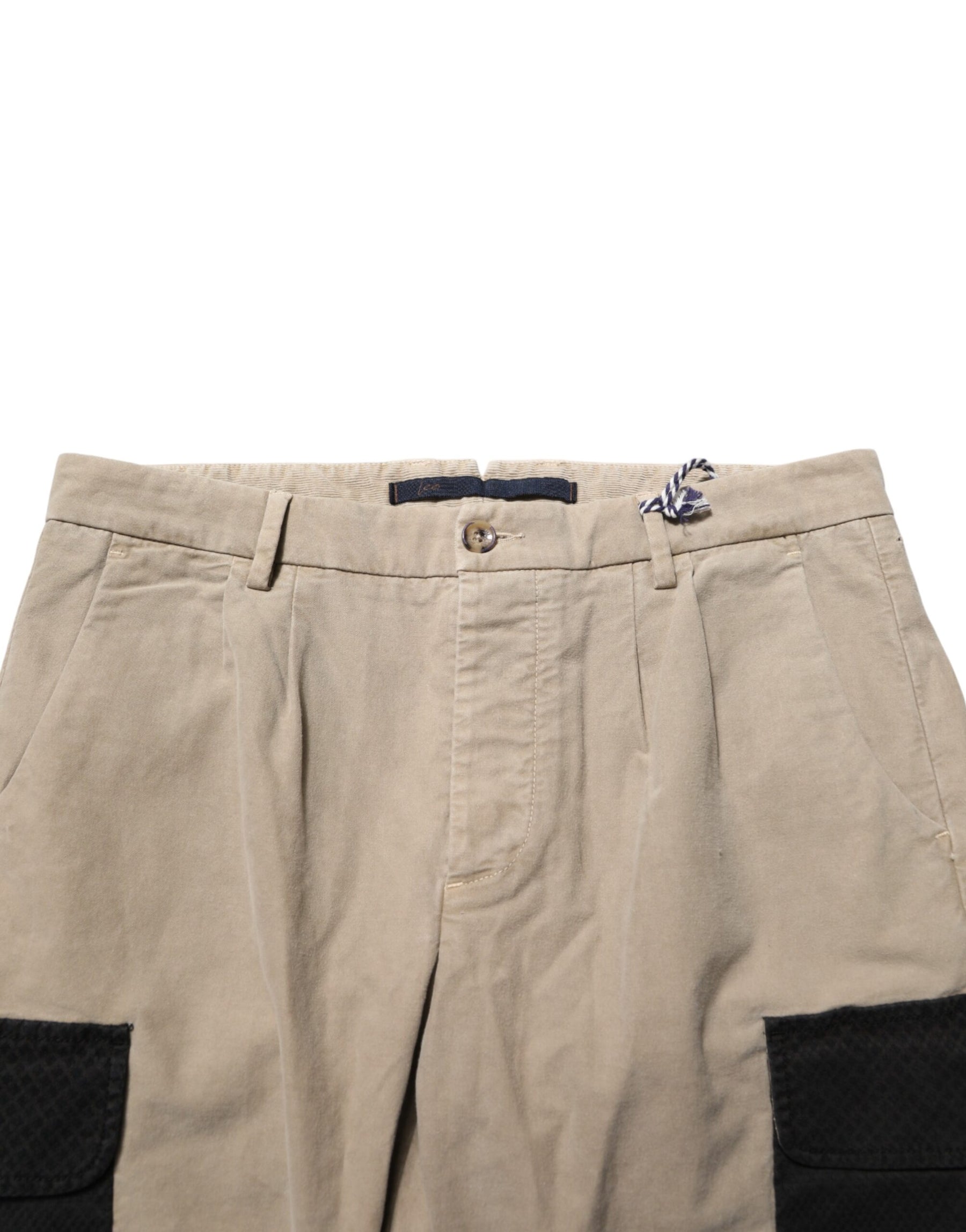 AT.P.CO Beige Mid Waist Skinny Men Cargo Chino Trouser Pants | Regal Royce